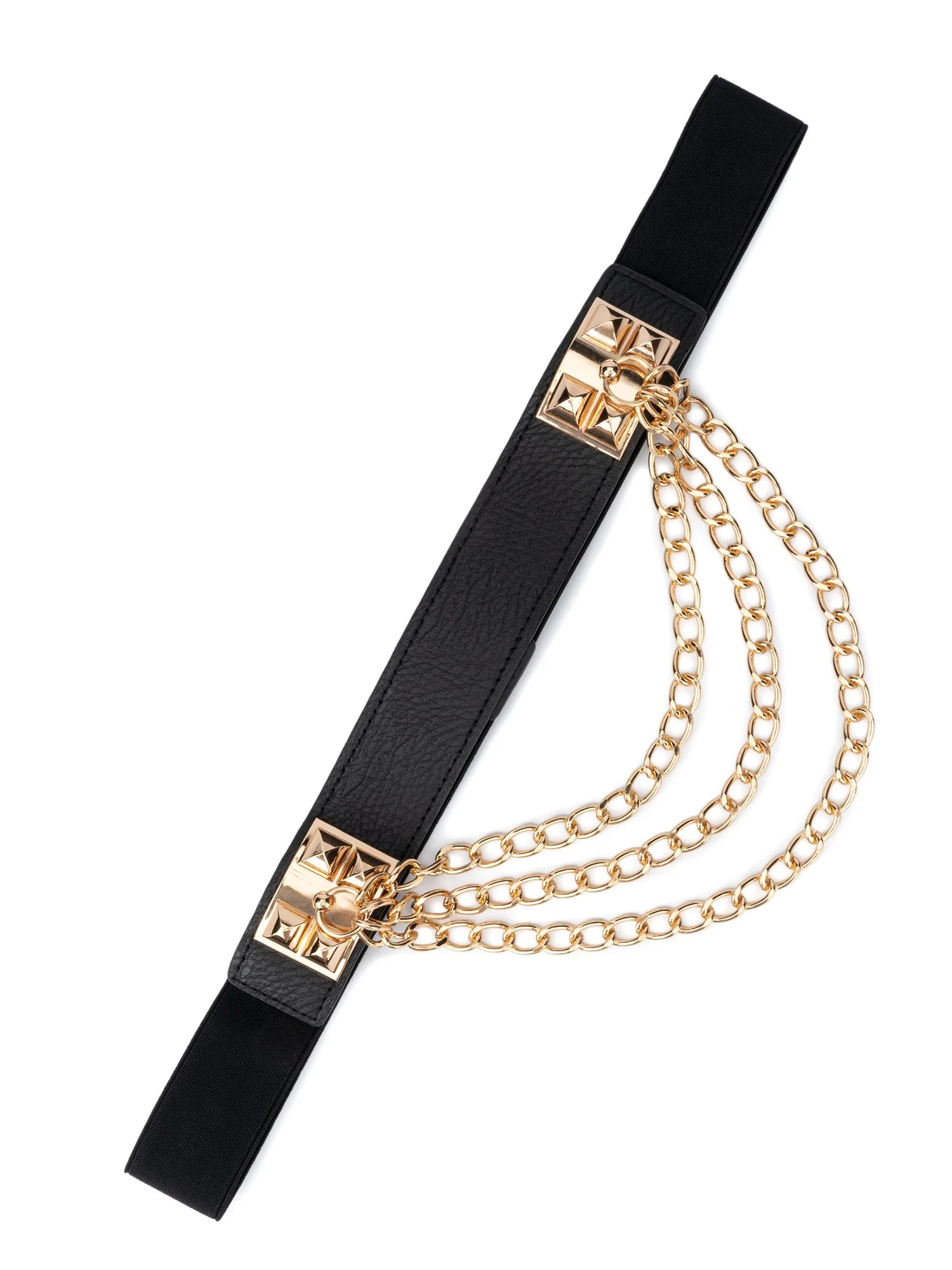 Chain-Detail Wide Waist Belt - Image 2