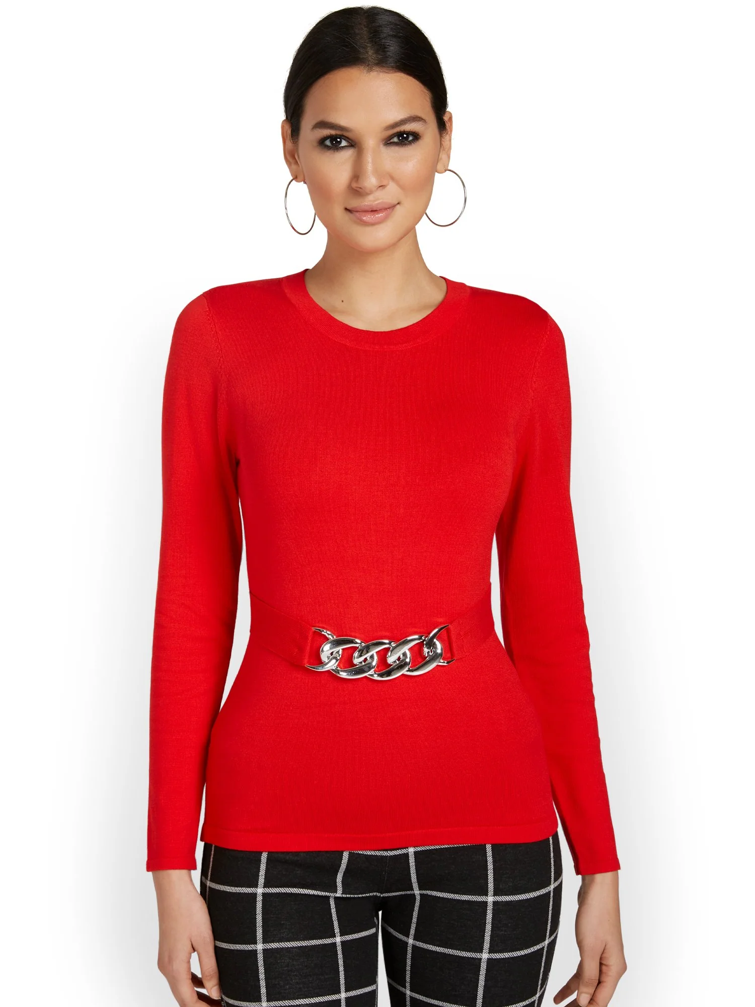 Chain-Front Pullover Sweater - Image 5