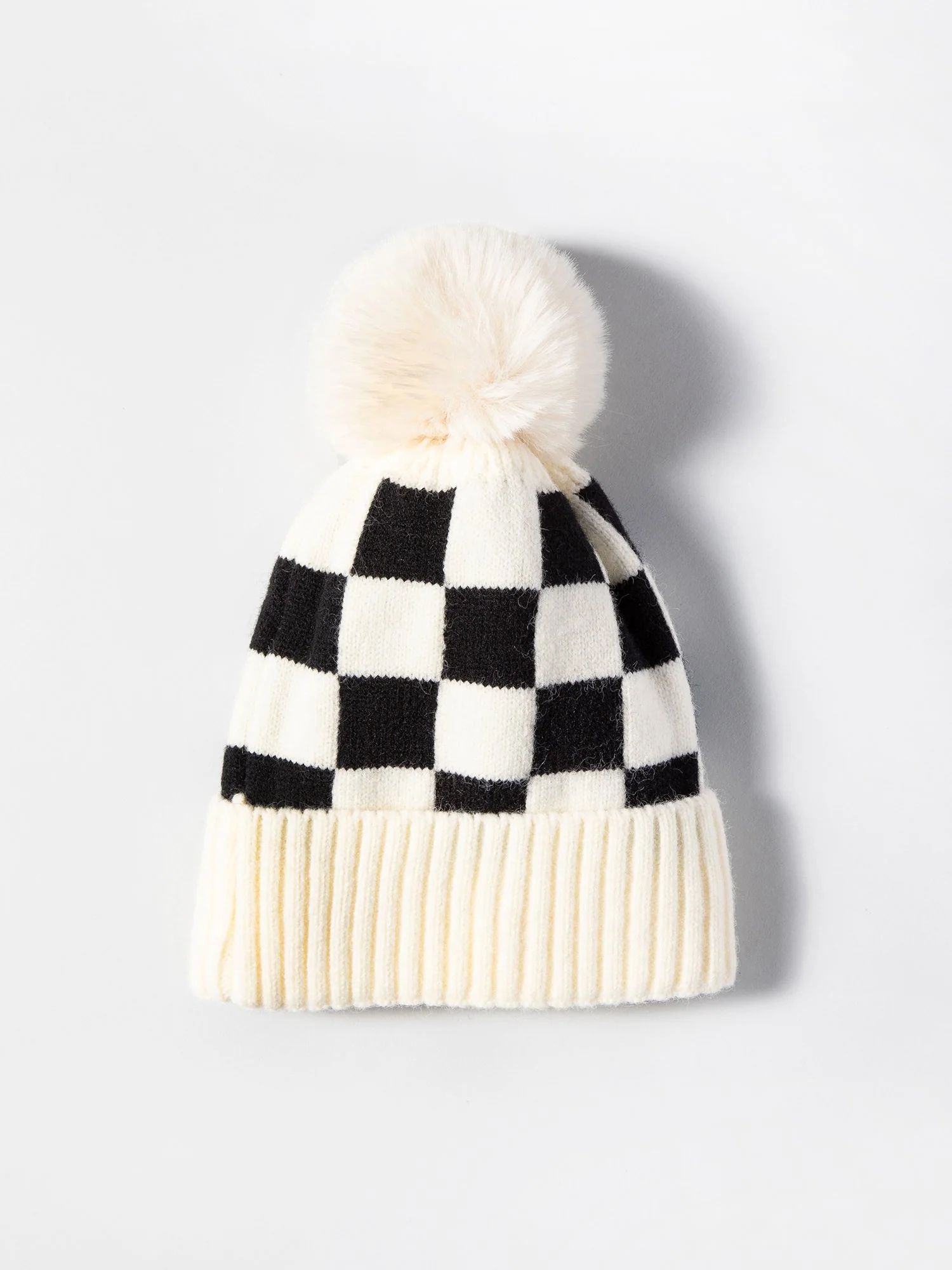 Checkerboard Pom Beanie - Image 2