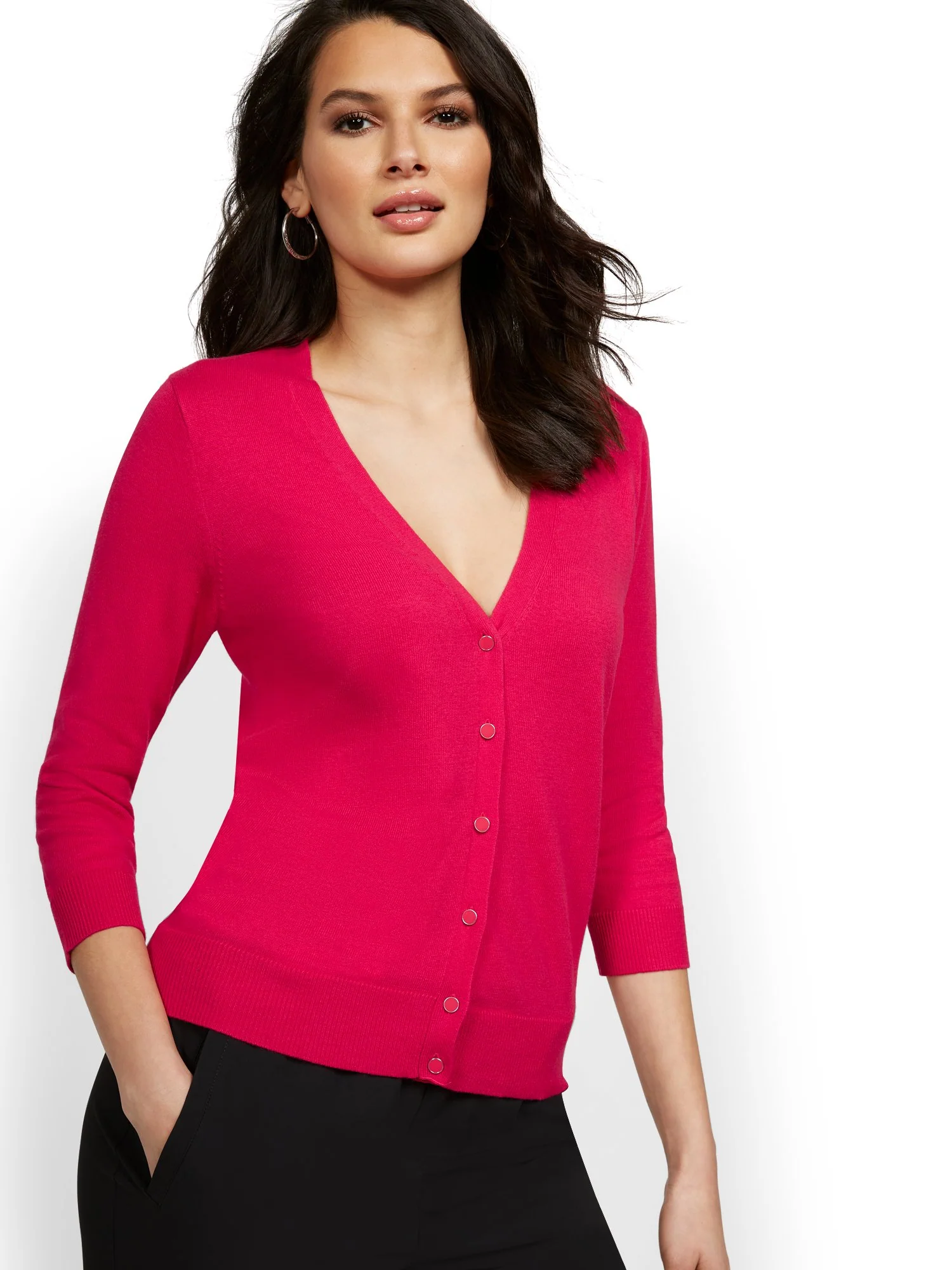 Chelsea V-Neck Cardigan - 7th Avenue - Image 27