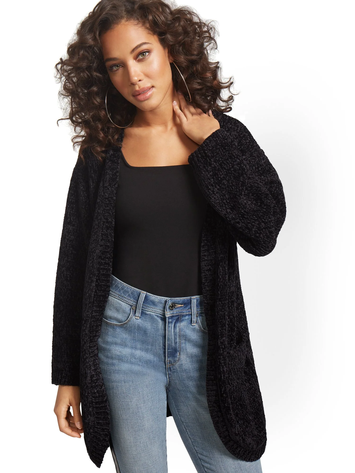 Chenille Patch-Pocket Cardigan - Image 2