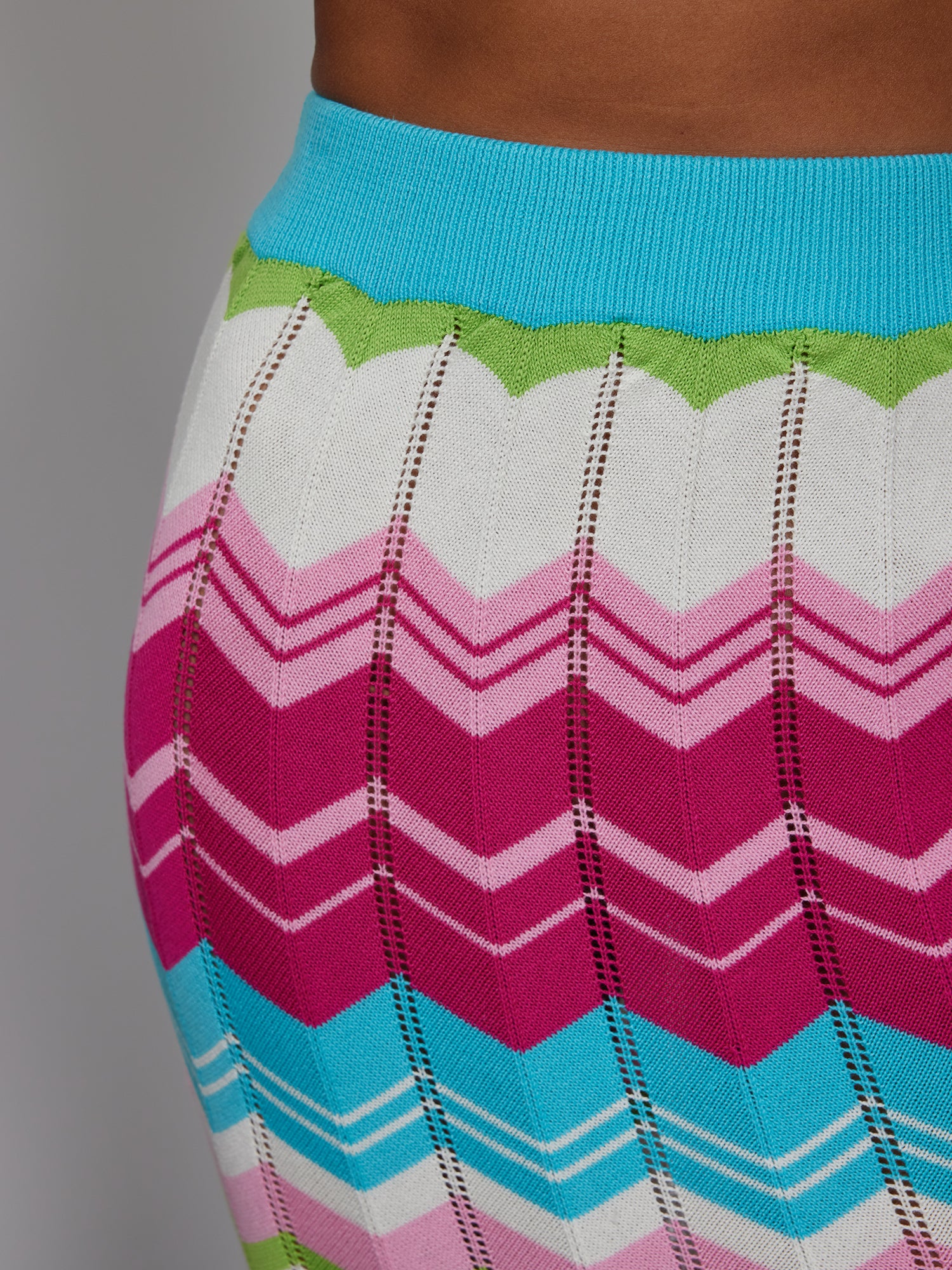 Chevron Flared Midi Skirt - Image 4