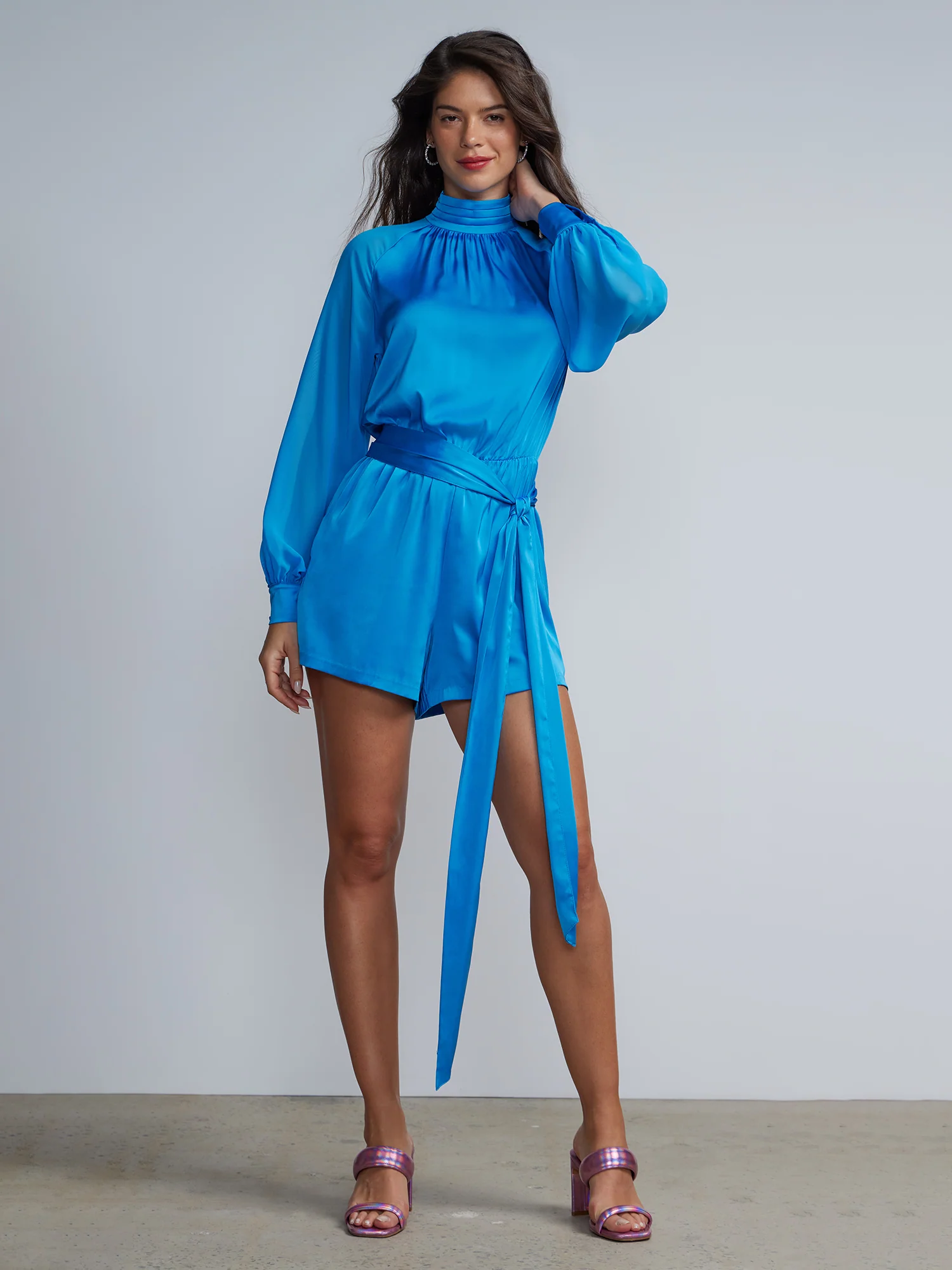 Chiffon Long Sleeve Romper - Image 5