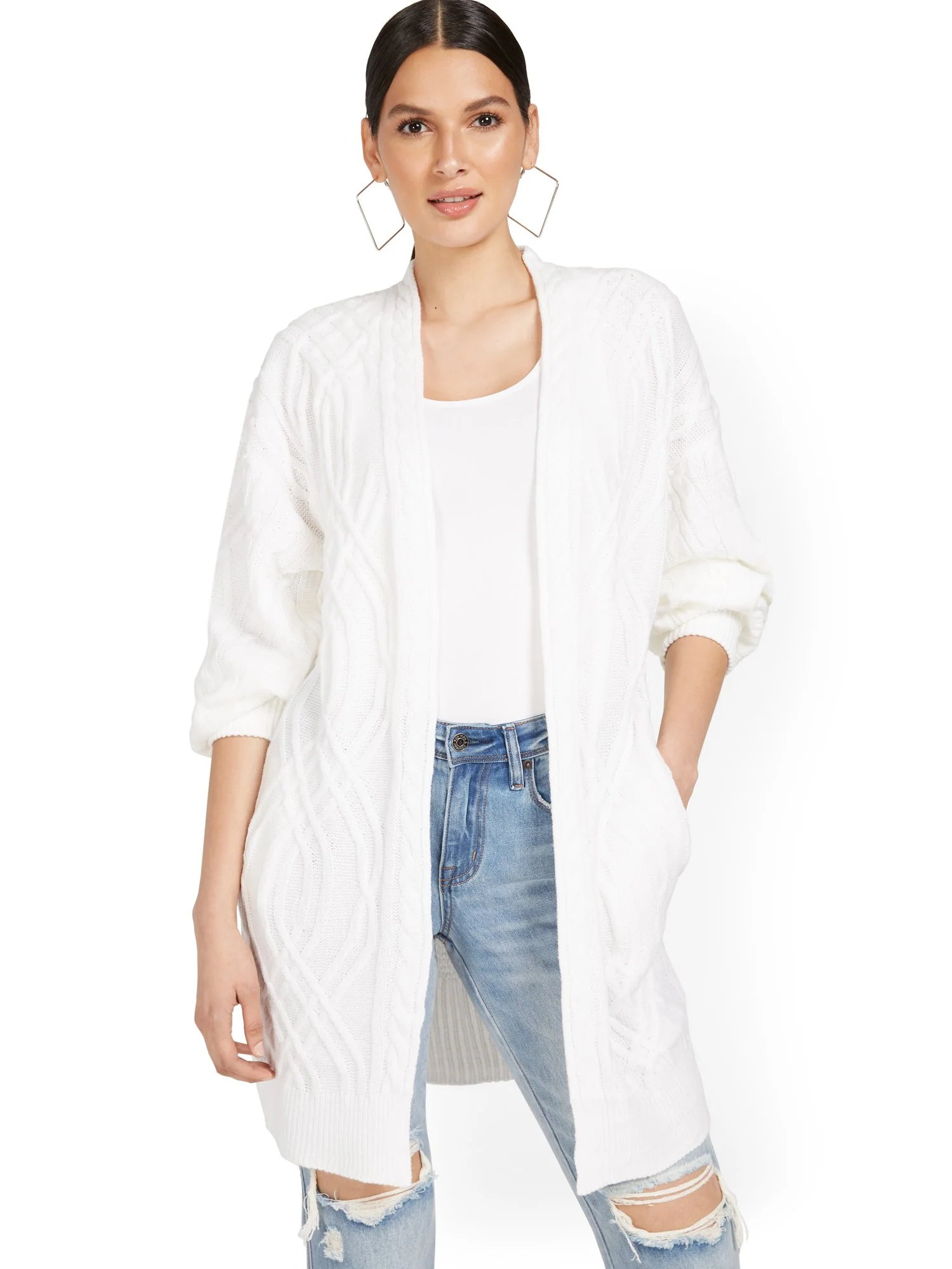 Chunky Cable-Knit Cardigan - Image 2