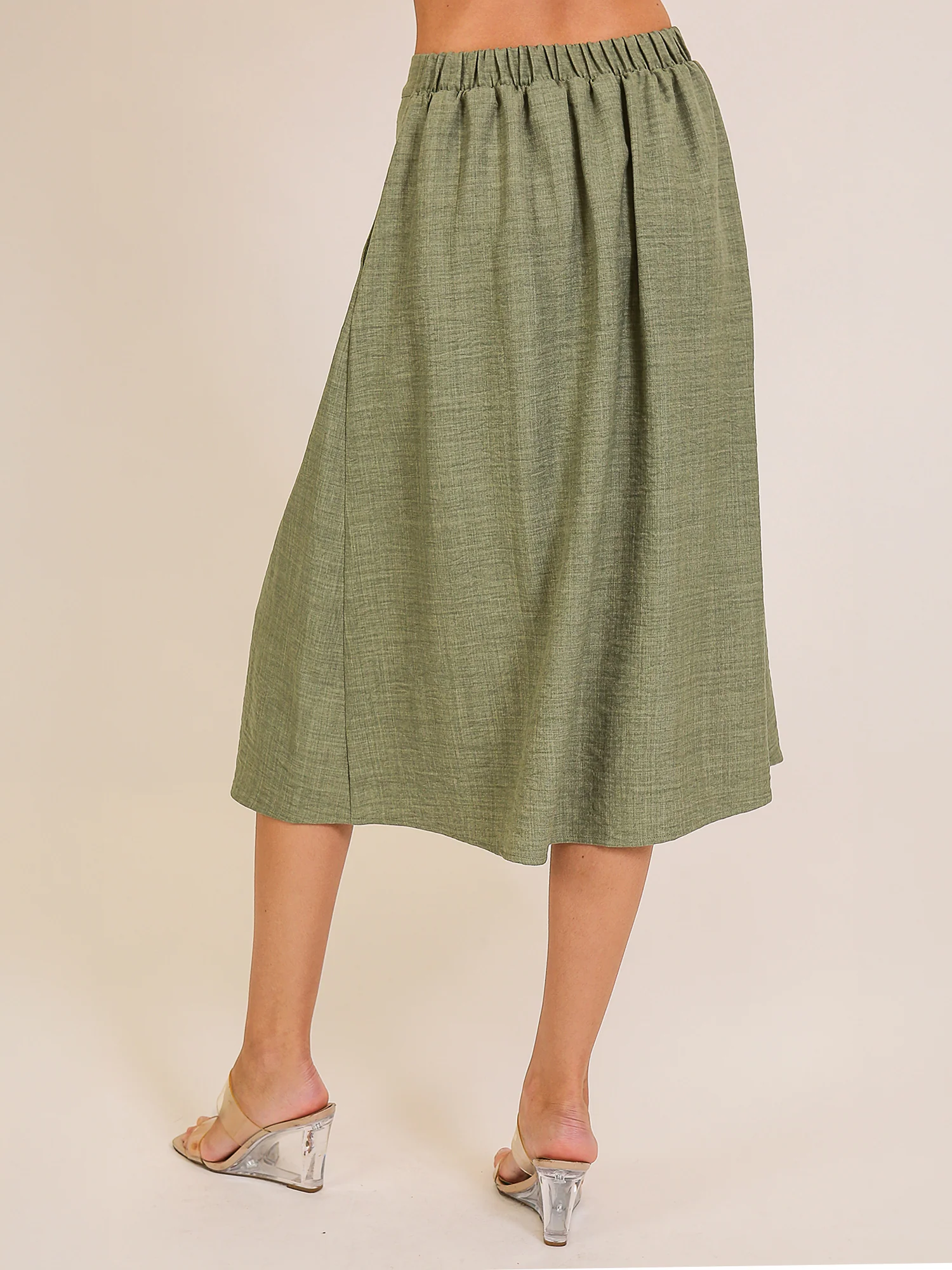 Circle Button Down Midi Skirt - Image 12