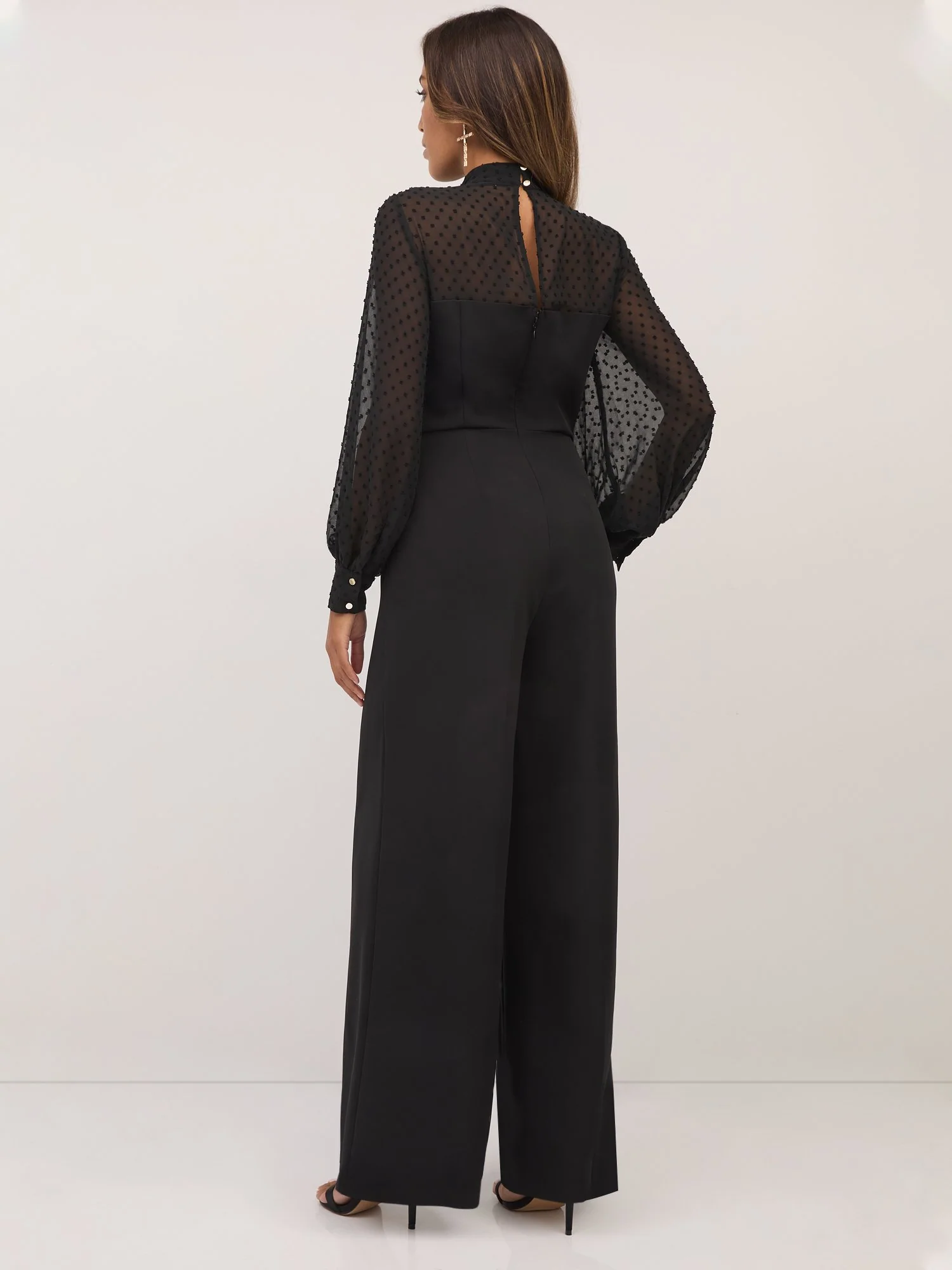 Clip-Dot Embroidered Jumpsuit - Magic Crepe® - Image 3