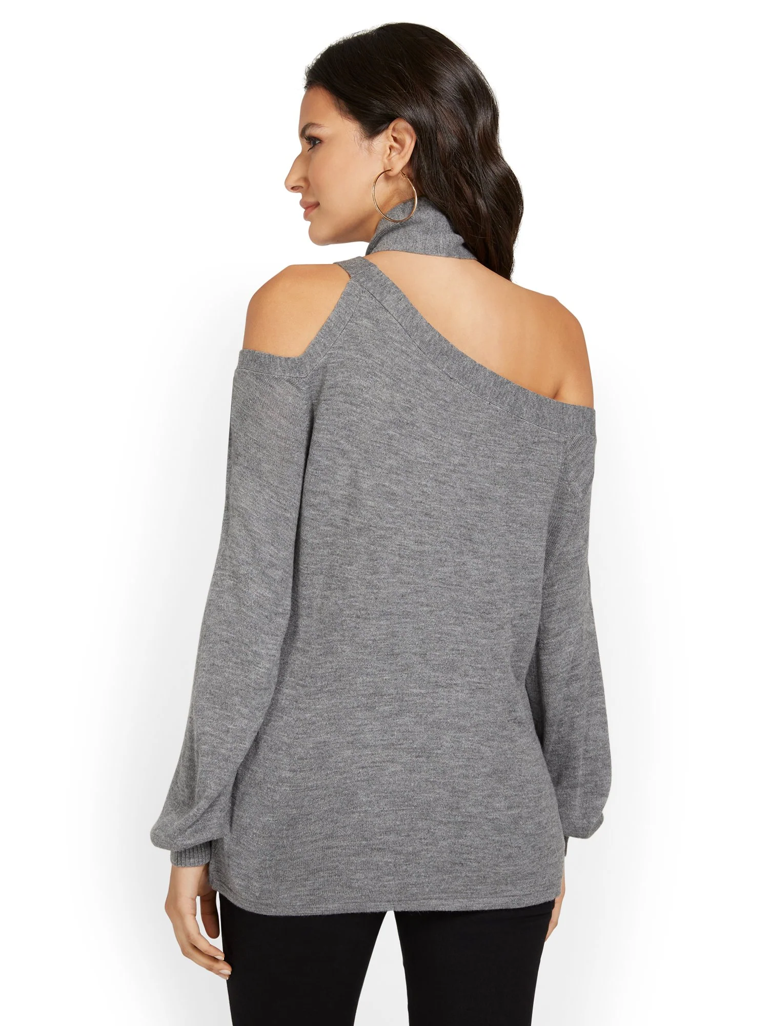 Cold-Shoulder Pullover Sweater - Image 3