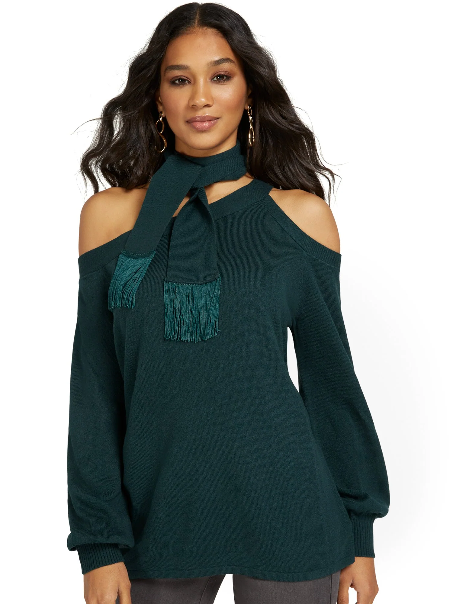 Cold-Shoulder Pullover Sweater - Image 6