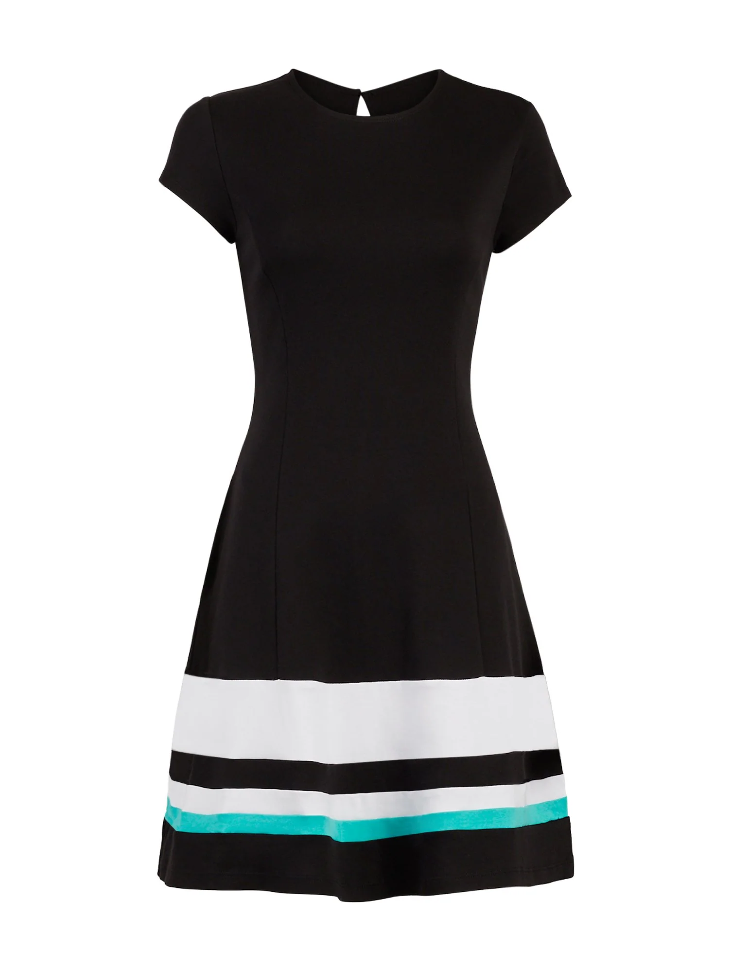 Colorblock Cotton Fit and Flare Dress
