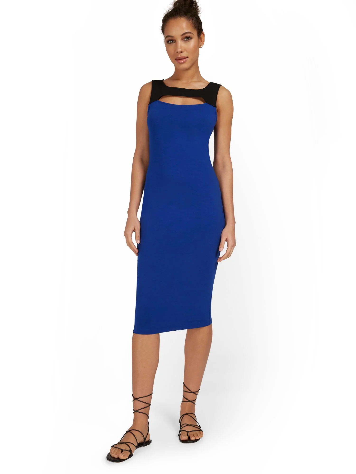 Colorblock Cutout Tank Midi Dress - Everyday Collection - Image 2