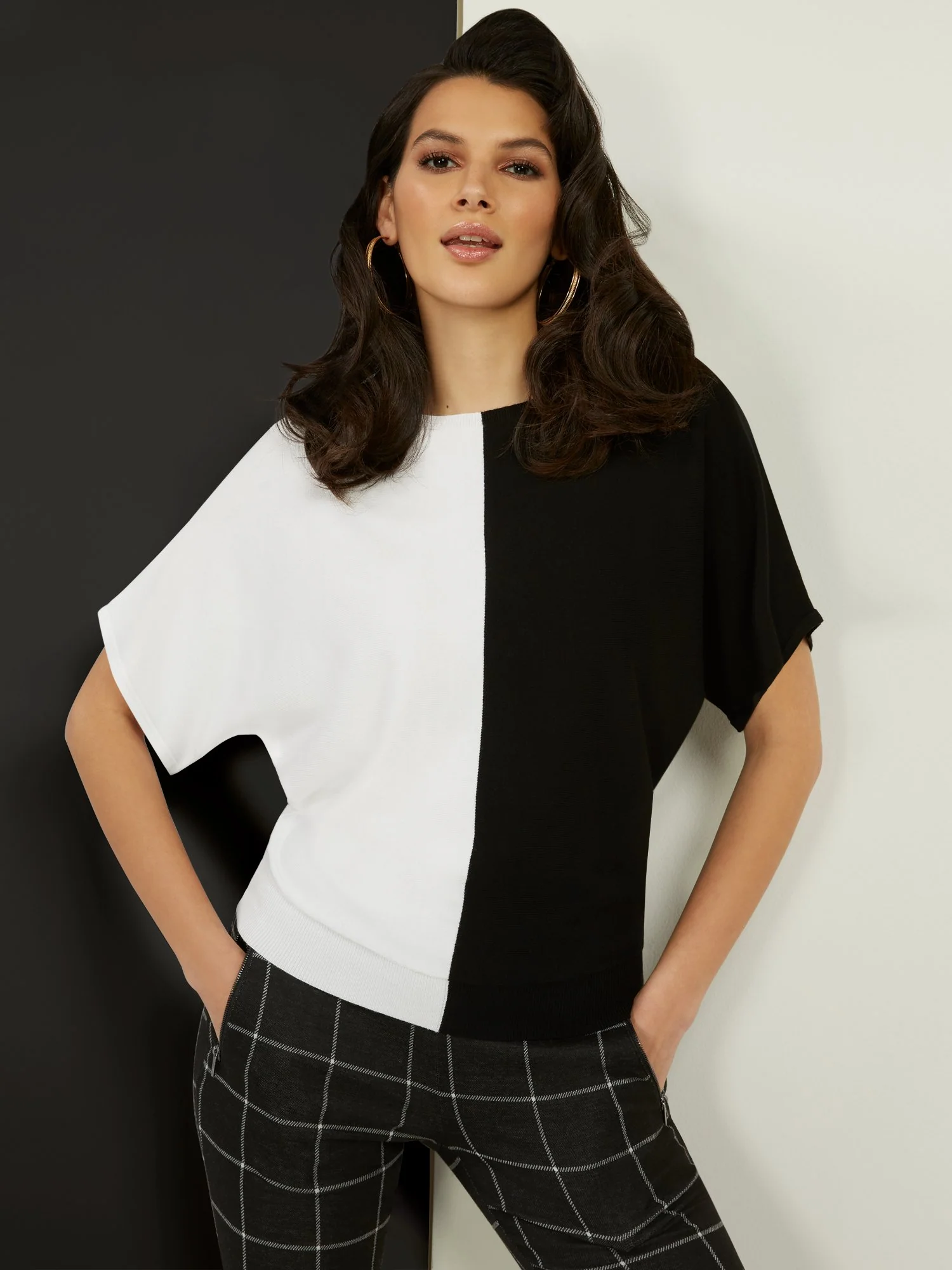 Colorblock Dolman-Sleeve Sweater - Image 2