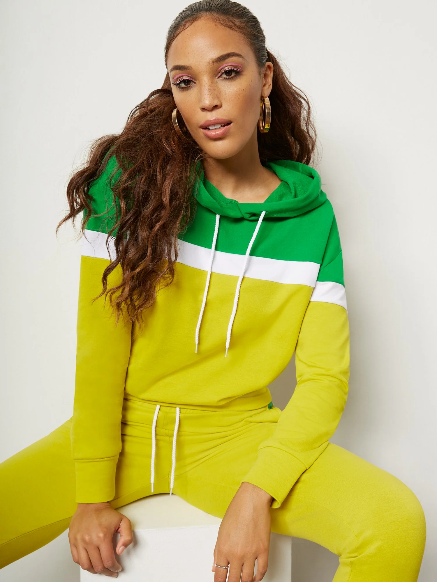 Colorblock Drawstring Hoodie - Image 2