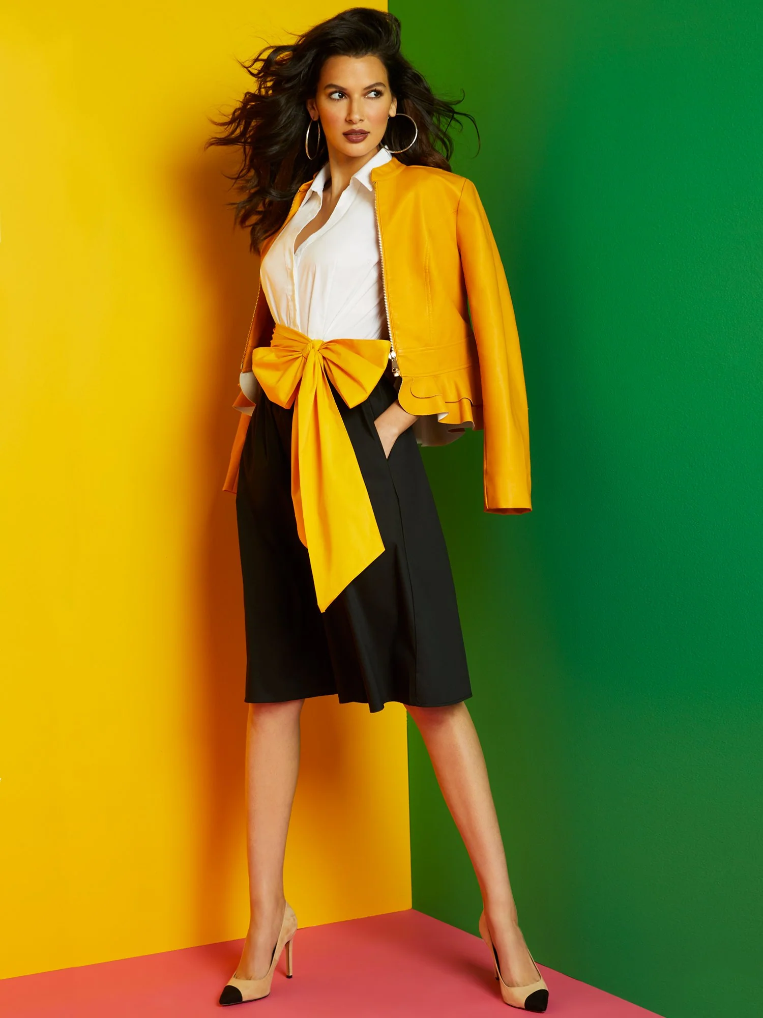 Colorblock Flare Shirtdress - Image 2