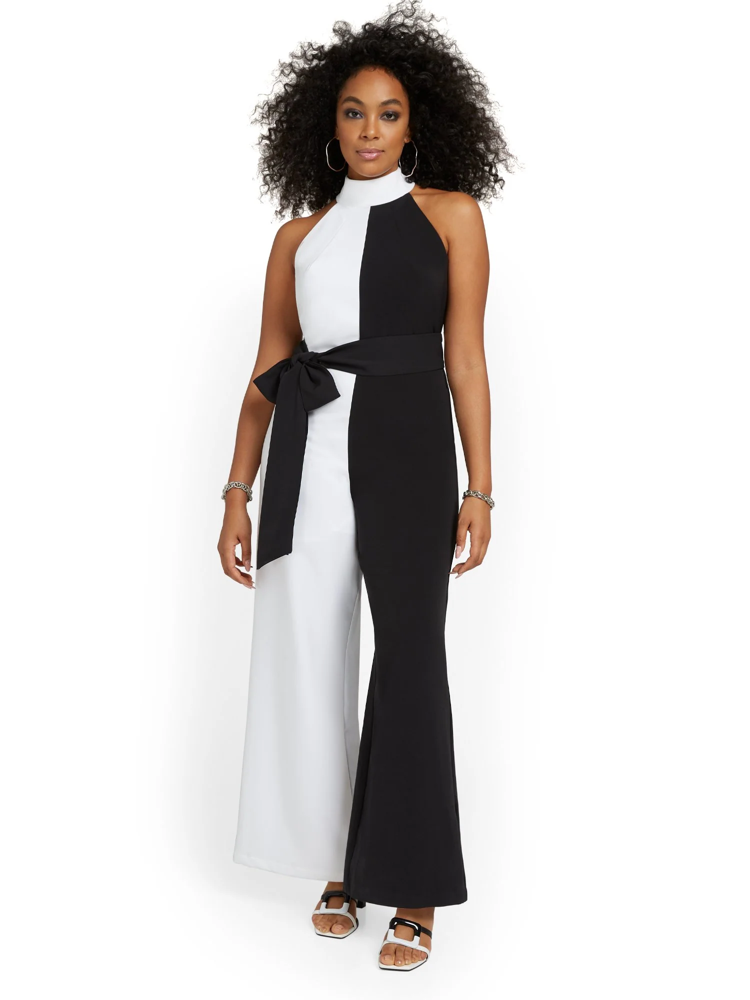 Colorblock Halterneck Jumpsuit