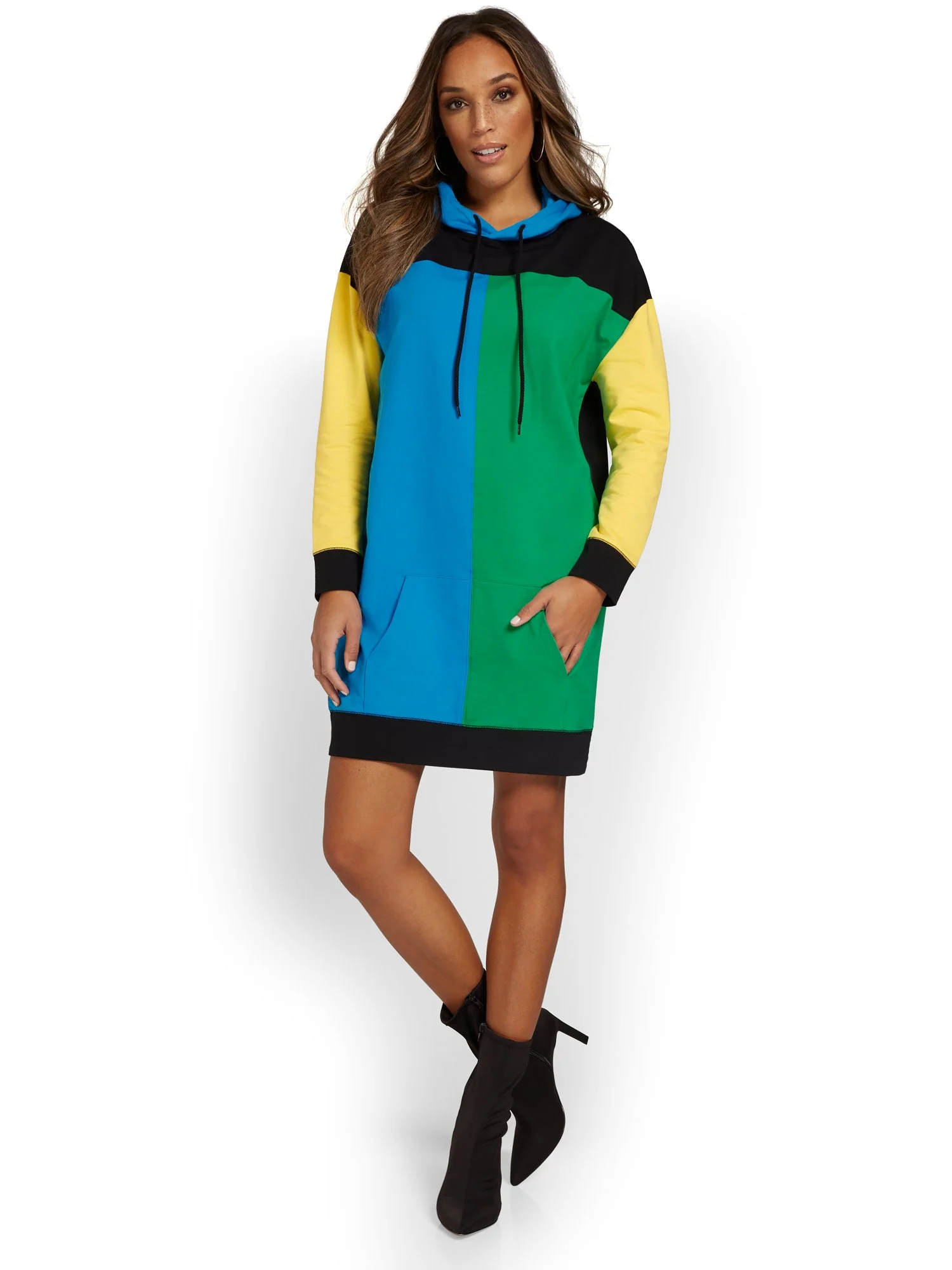 Colorblock Hoodie Dress - Image 2