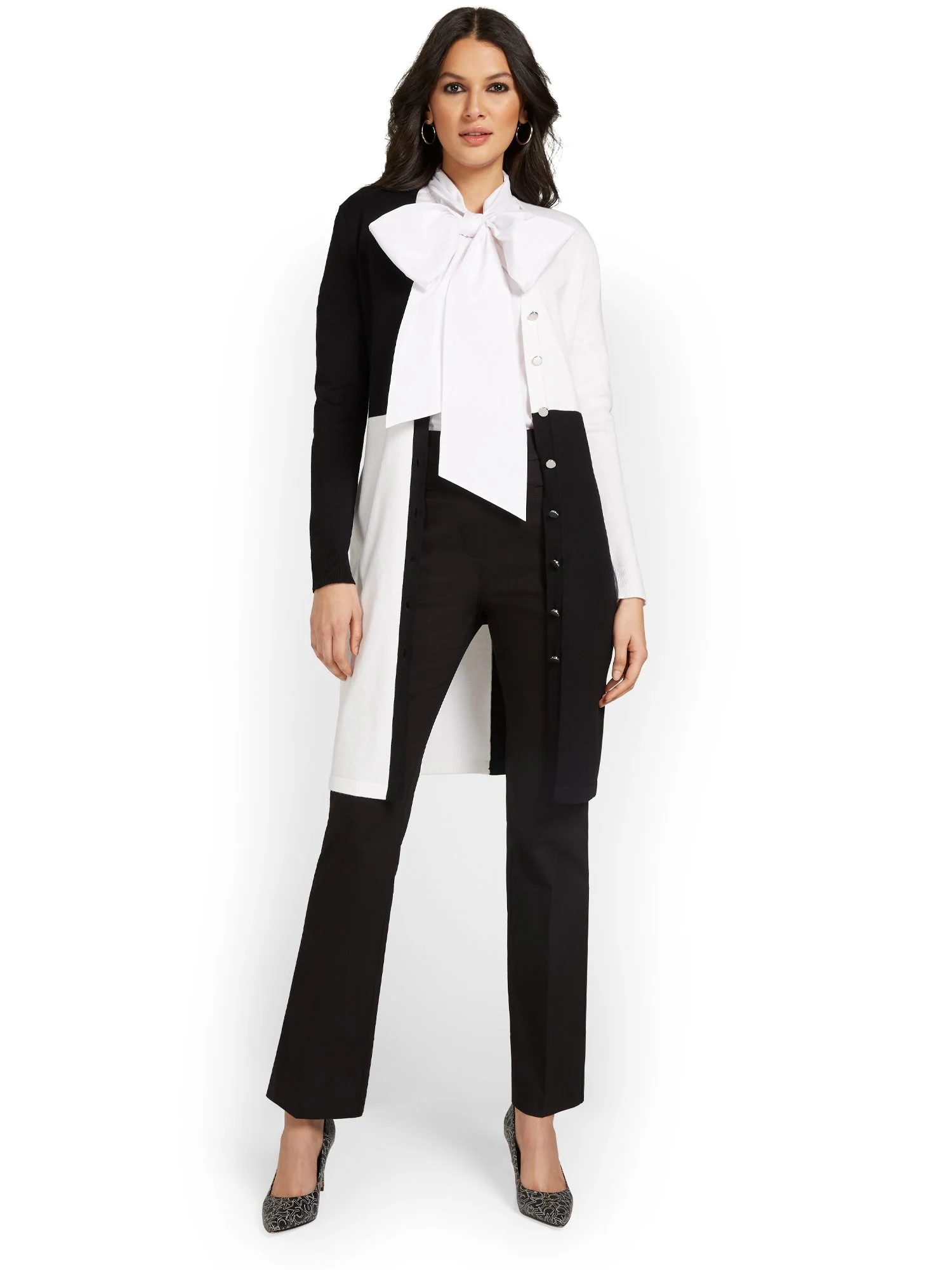 Colorblock Long Cardigan Dress - Image 4