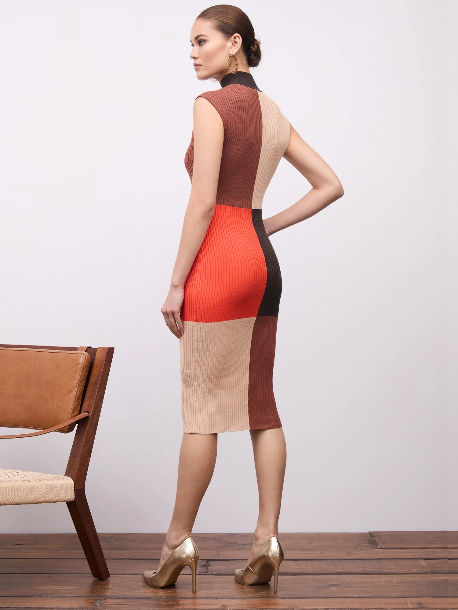Colorblock Ribbed Sweater Dress - Image 3