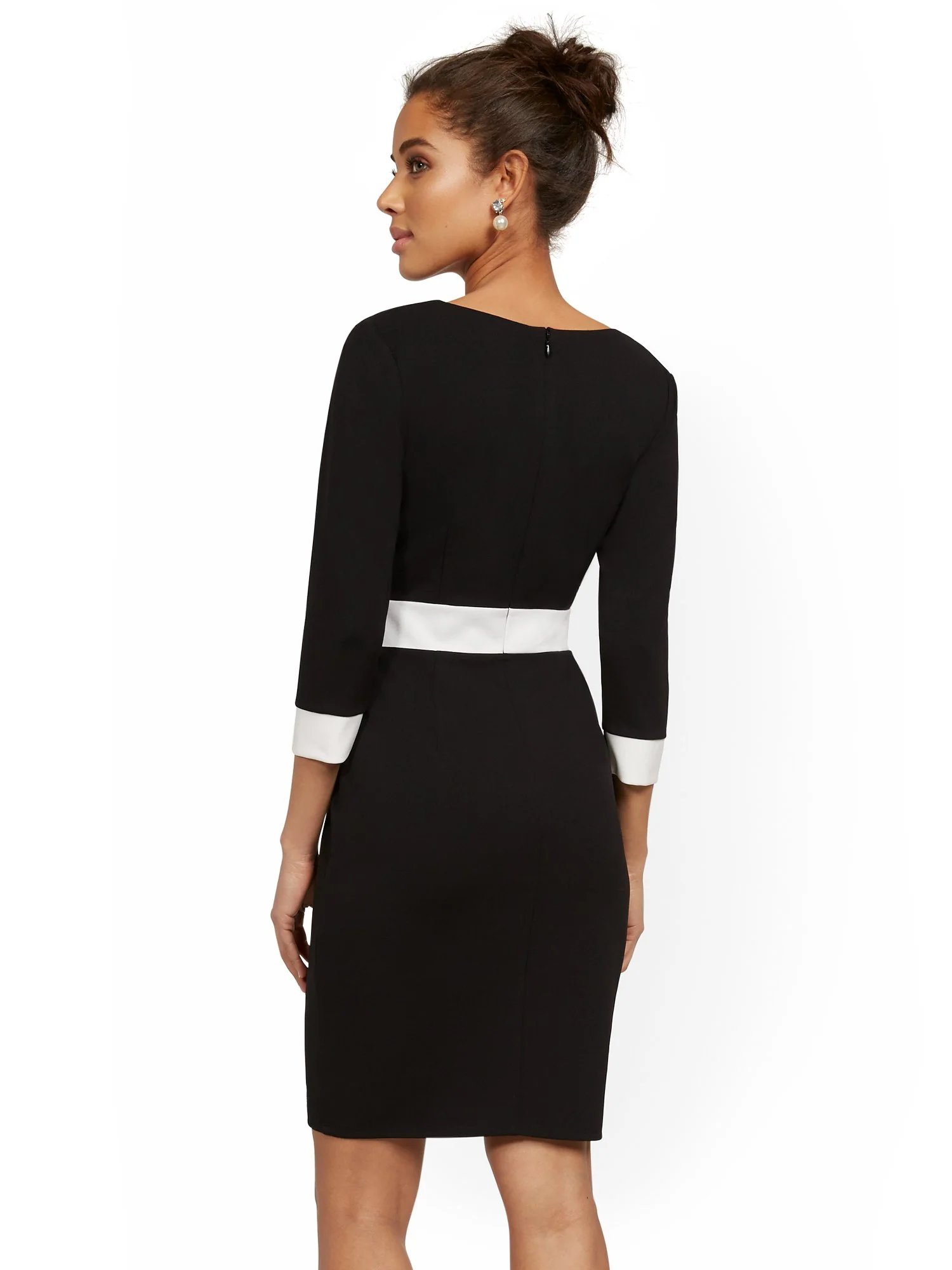 Colorblock Sheath Dress - Magic Crepe® - Image 3