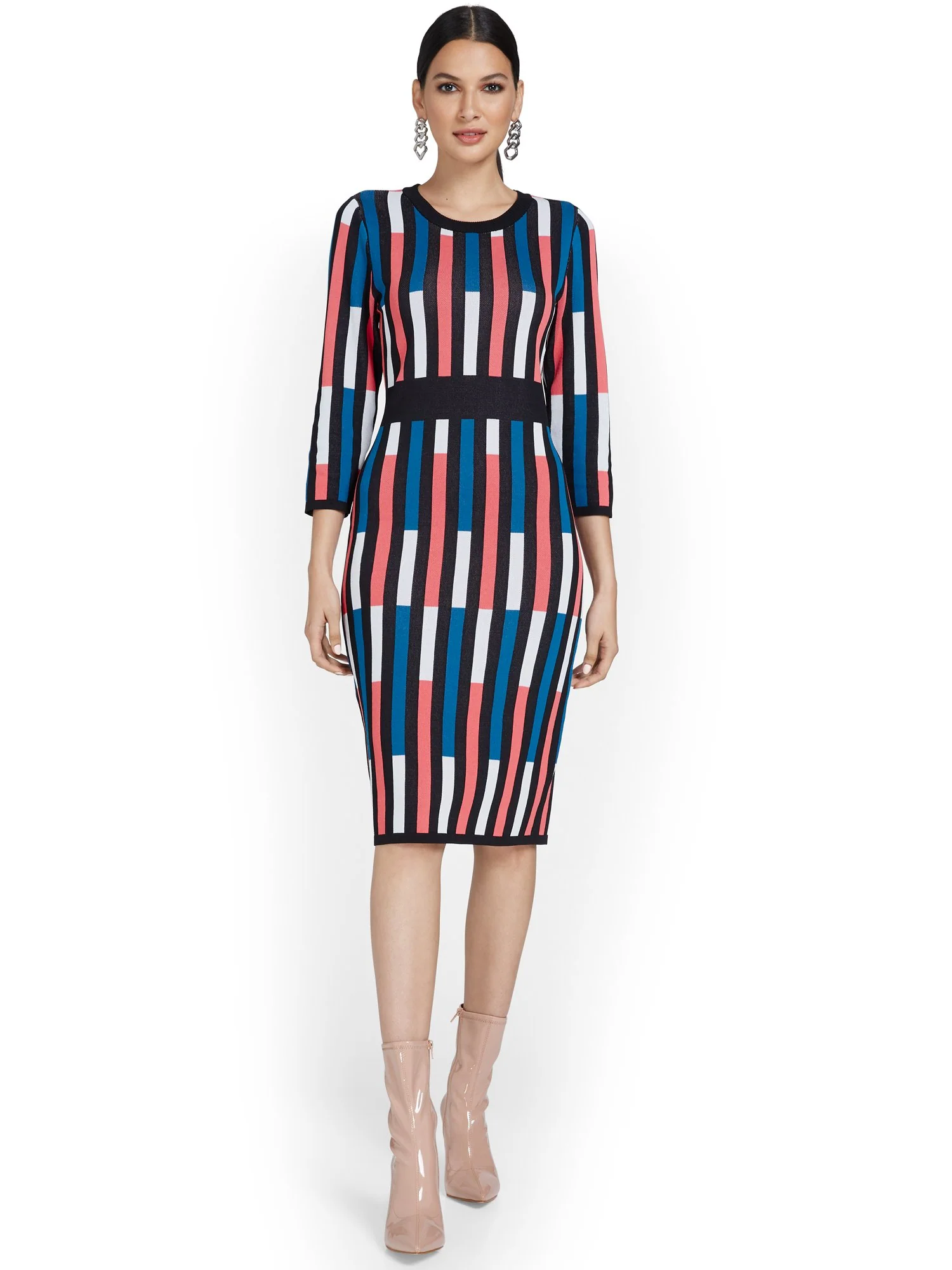 Colorblock Sweater Dress - Image 2