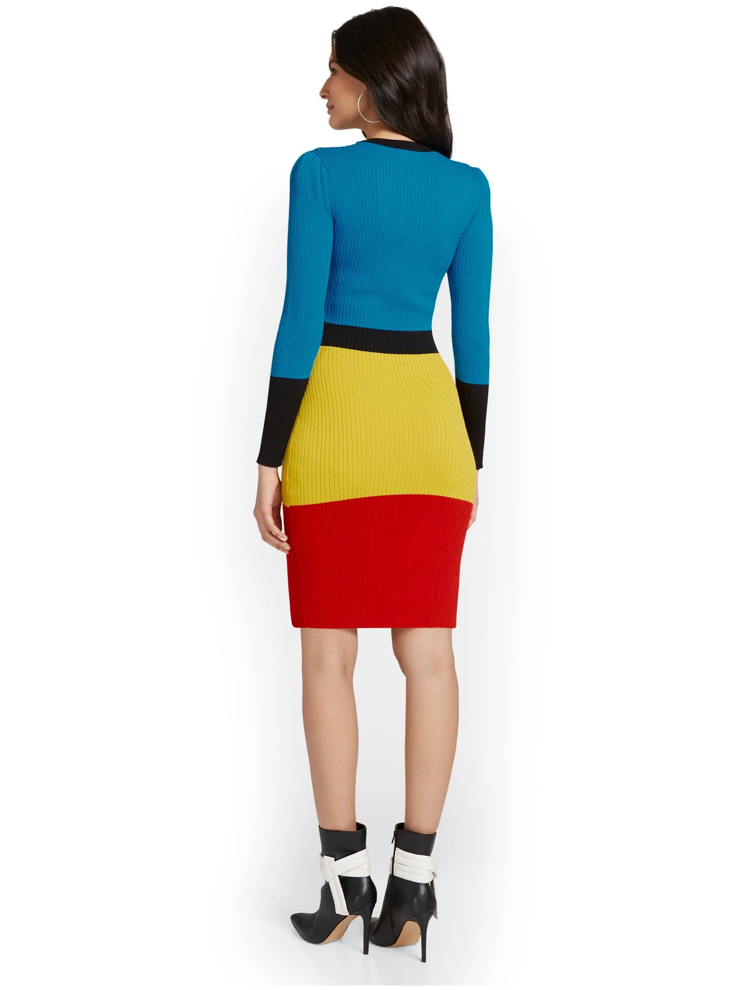 Colorblock Sweater Dress - Image 3