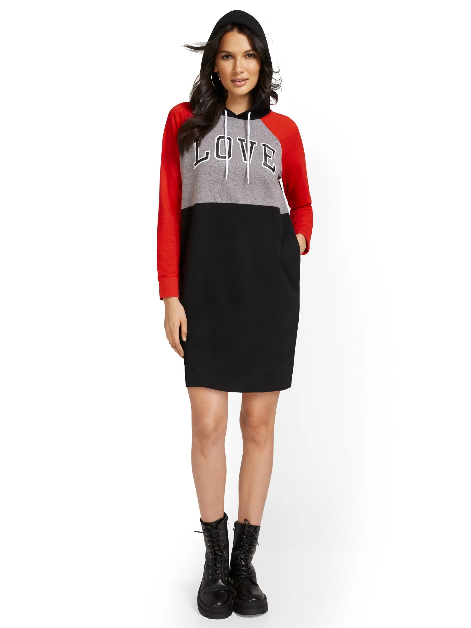 Colorblock Sweatshirt Dress - Image 2