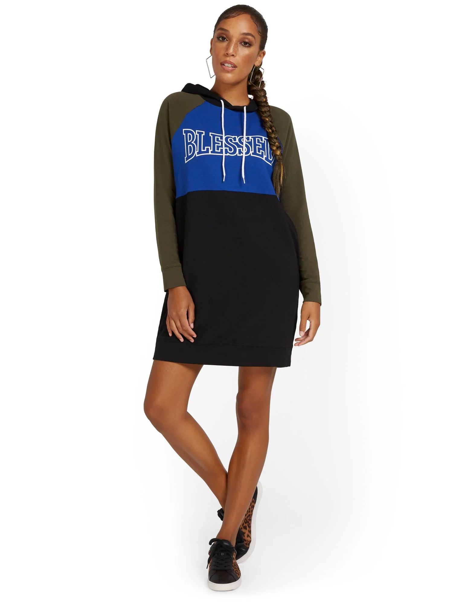 Colorblock Sweatshirt Dress - Image 5