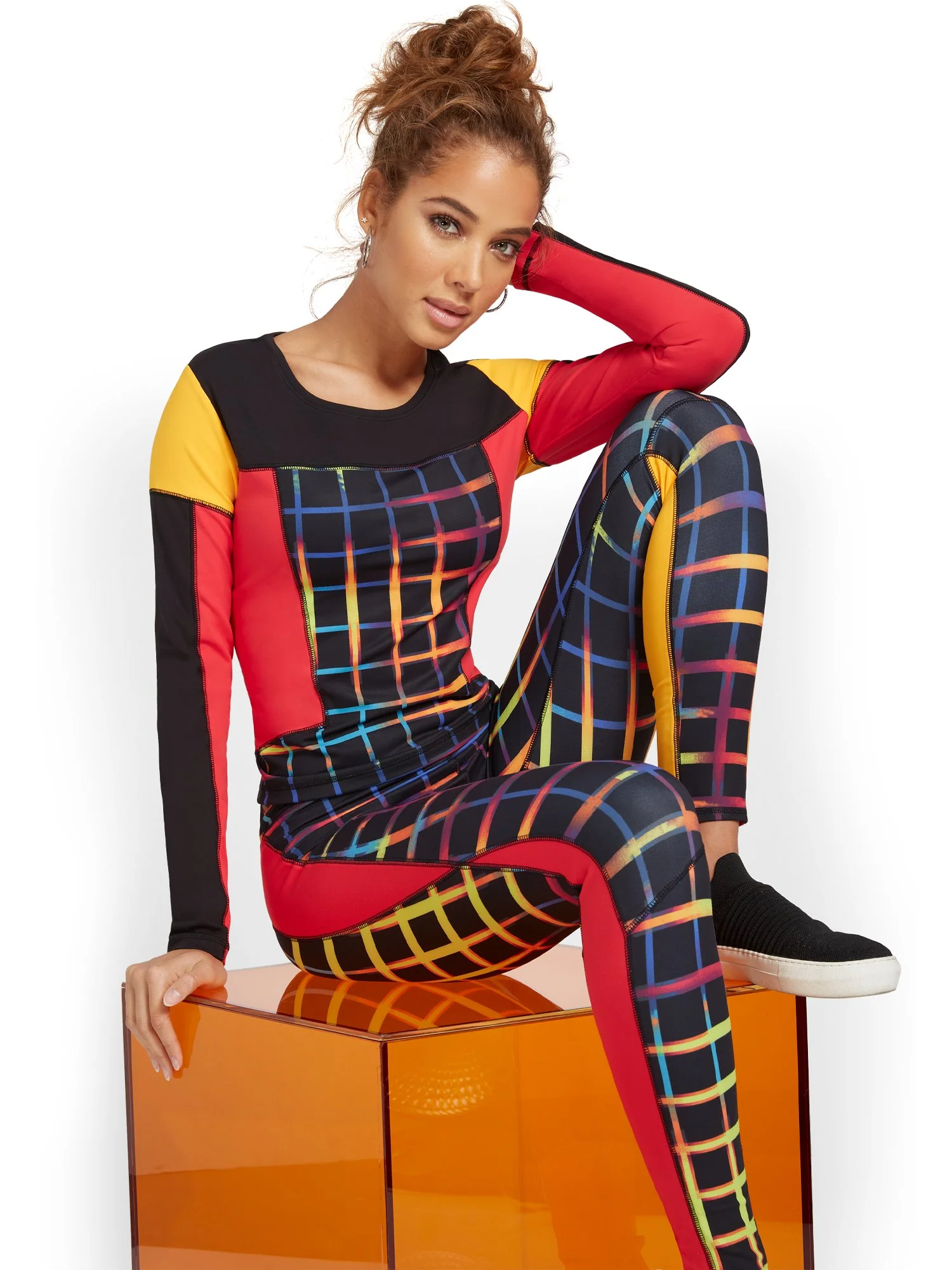 Colorblock Yoga Top - City Contour