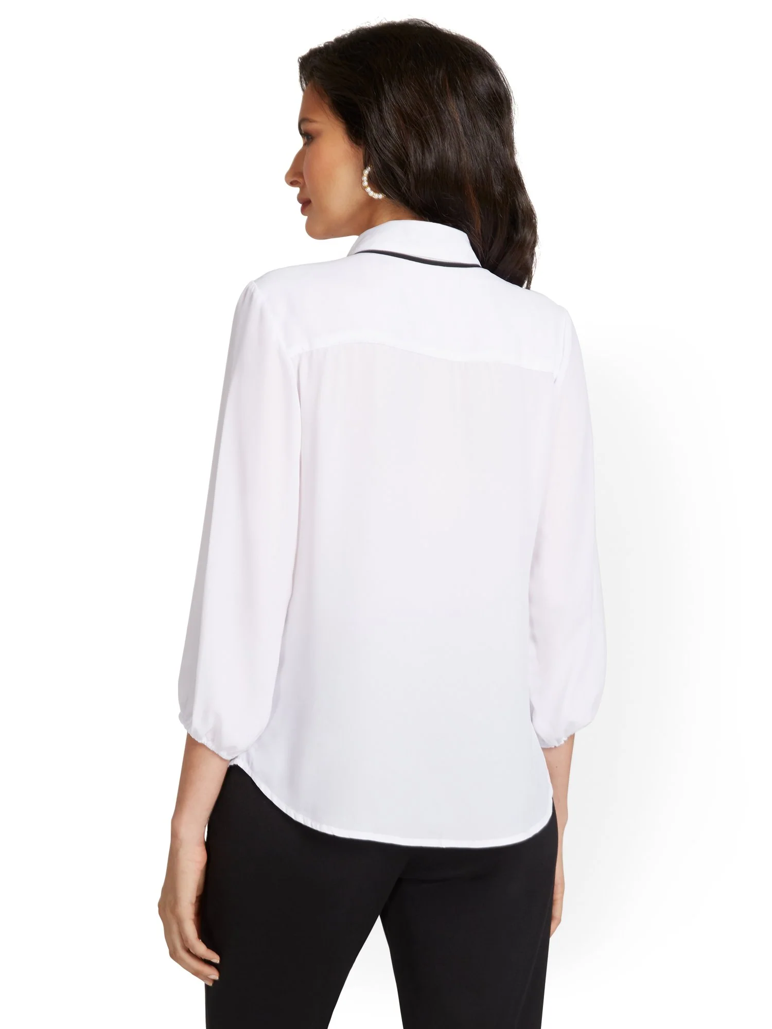 Contrast Bow Blouse - Image 3