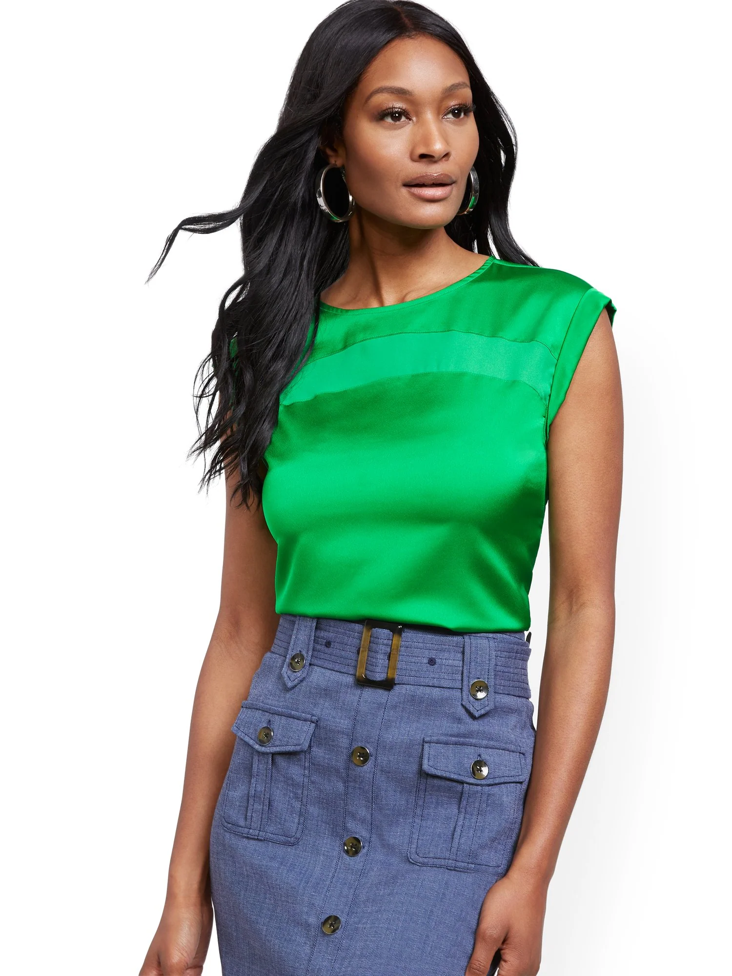 Contrast-Inset Top - 7th Avenue - Image 29