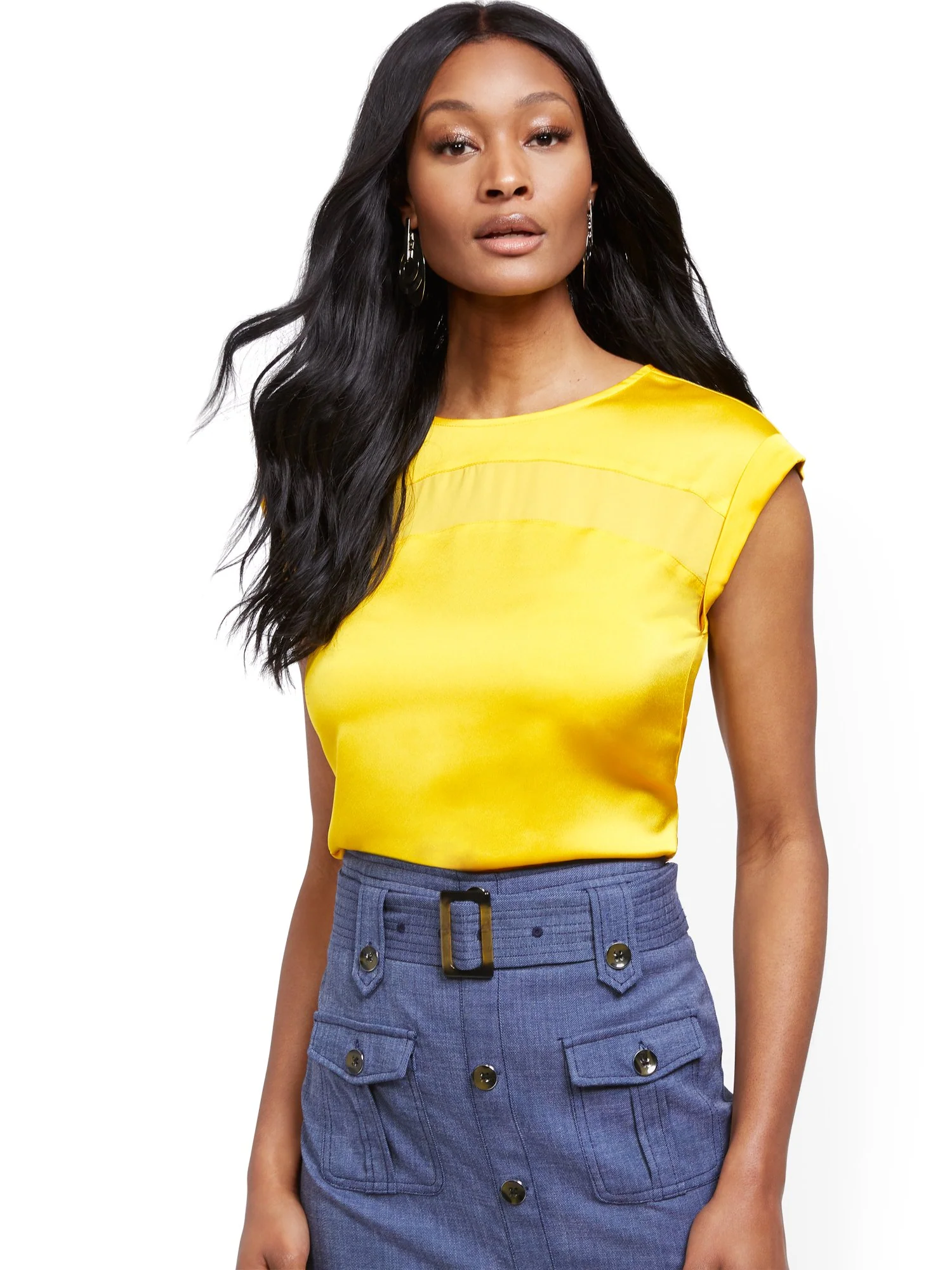 Contrast-Inset Top - 7th Avenue - Image 32