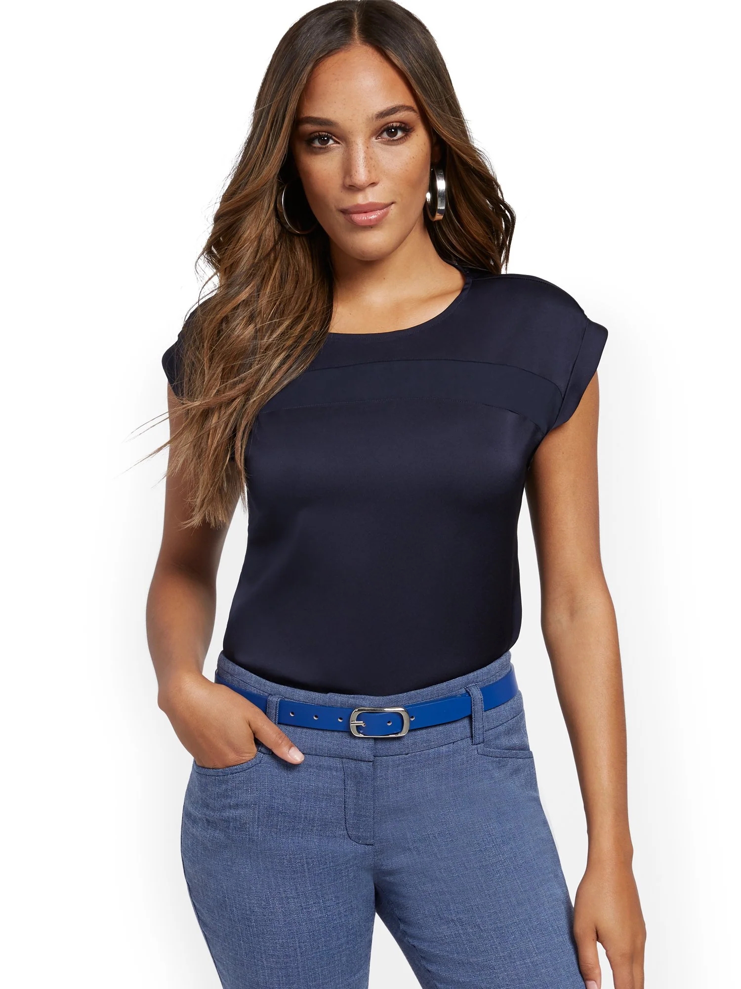 Contrast-Inset Top - 7th Avenue - Image 35