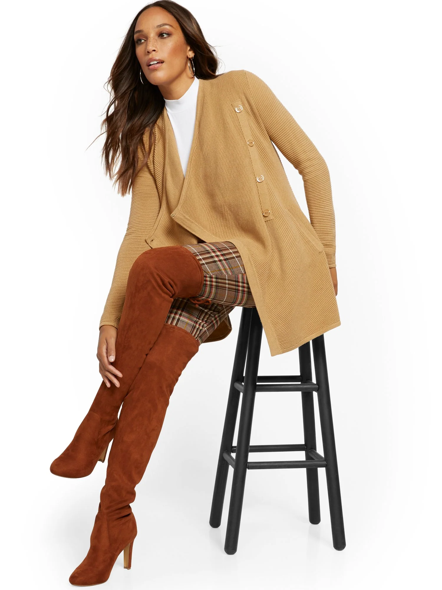 Convertible Button Flyaway Cardigan - 7th Avenue - Image 2