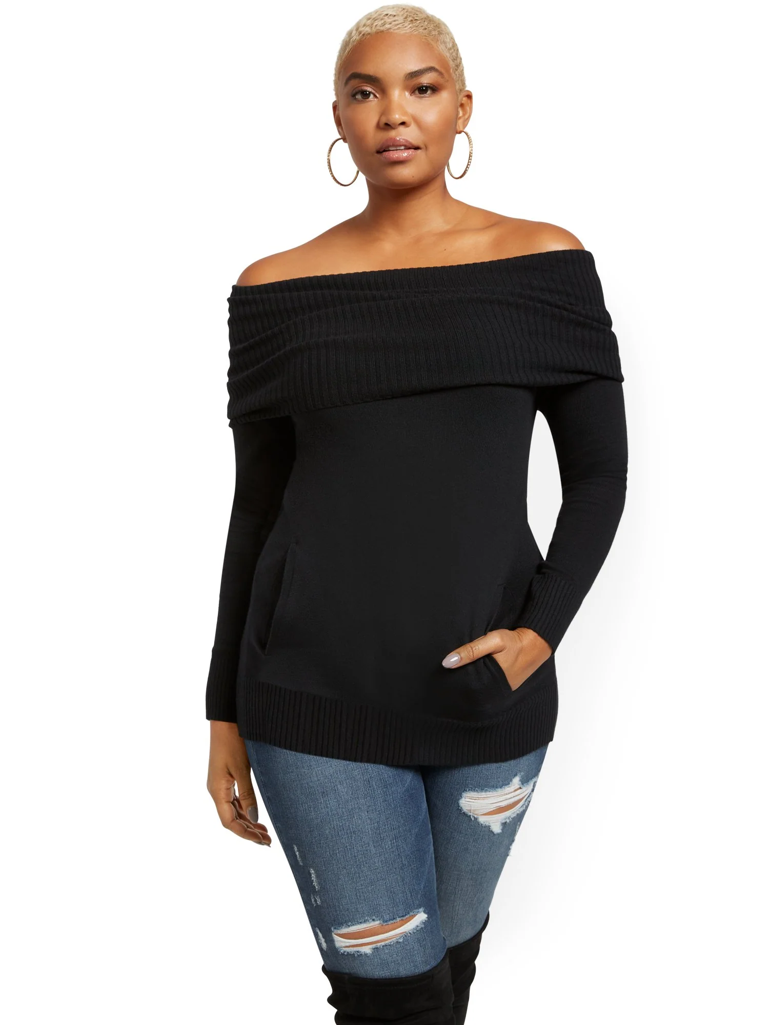 Convertible Cowl-Neck Sweater