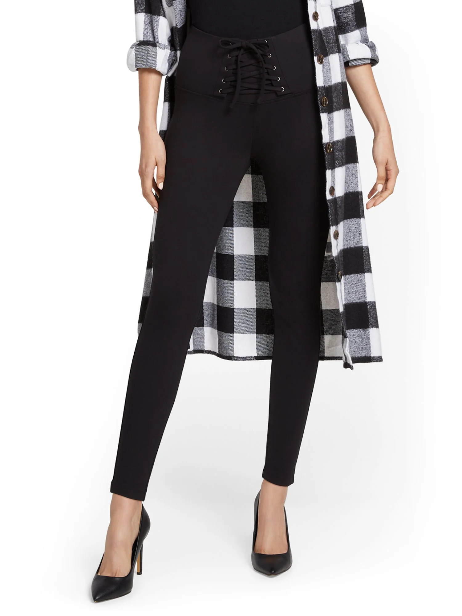 Corset-Front Ponte Legging - Image 2
