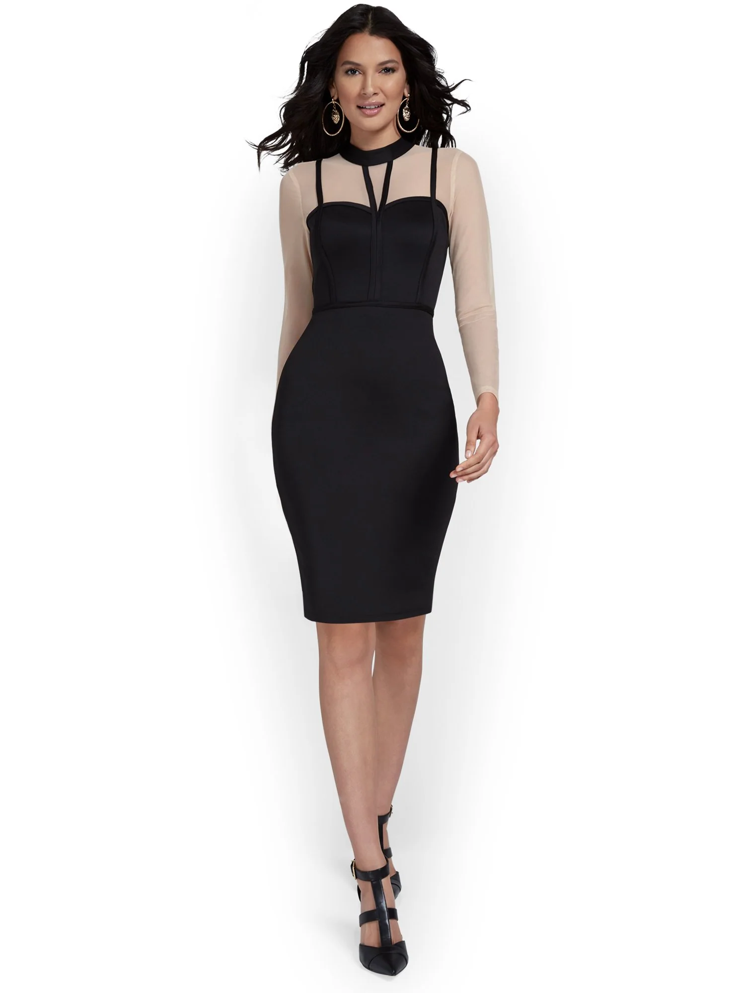 Corset Illusion-Neck Dress - Image 2