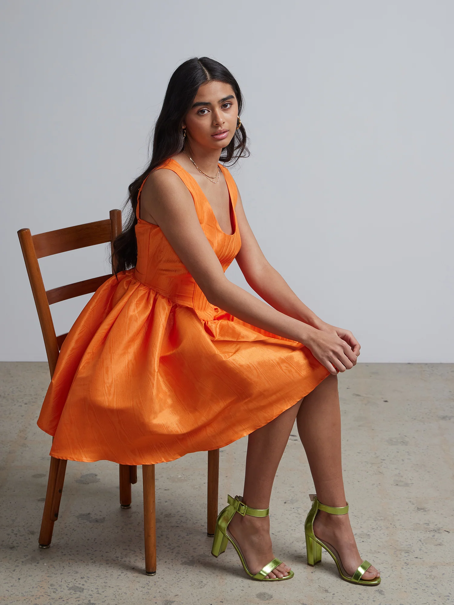 Corset-Waist Flare Dress - Image 4