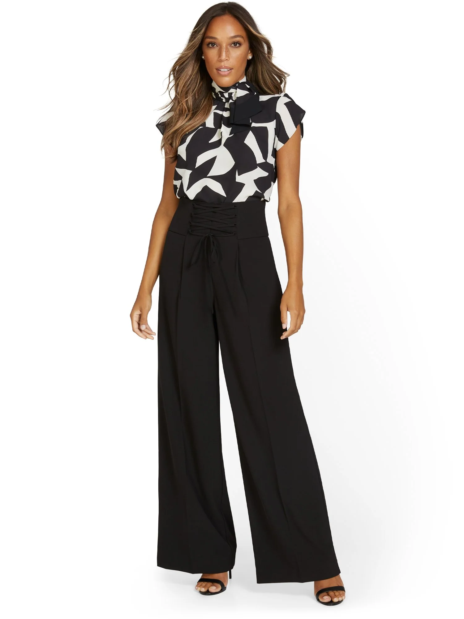 Corset-Waist Palazzo Pant - Image 4