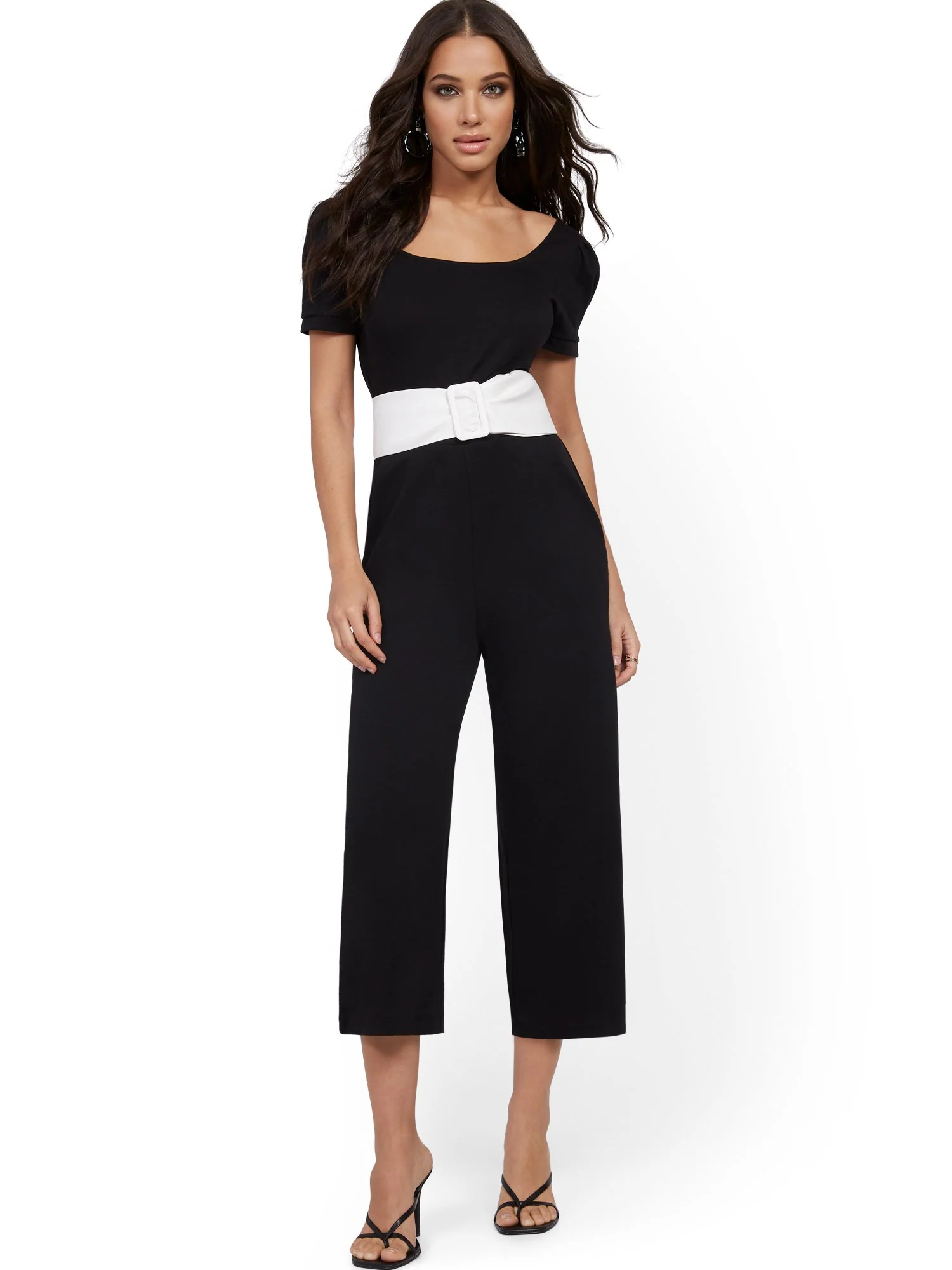 Cotton Knit Culotte Jumpsuit - Image 2