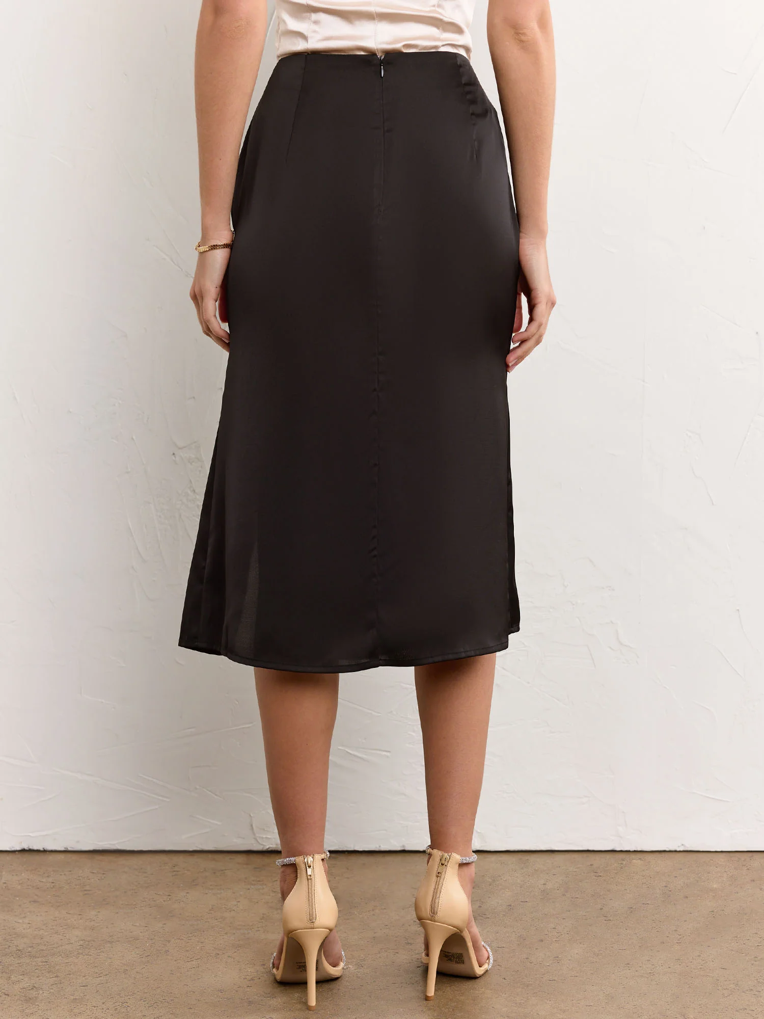 Cover Button Split Hem Midi Skirt - Dress Forum - Image 4