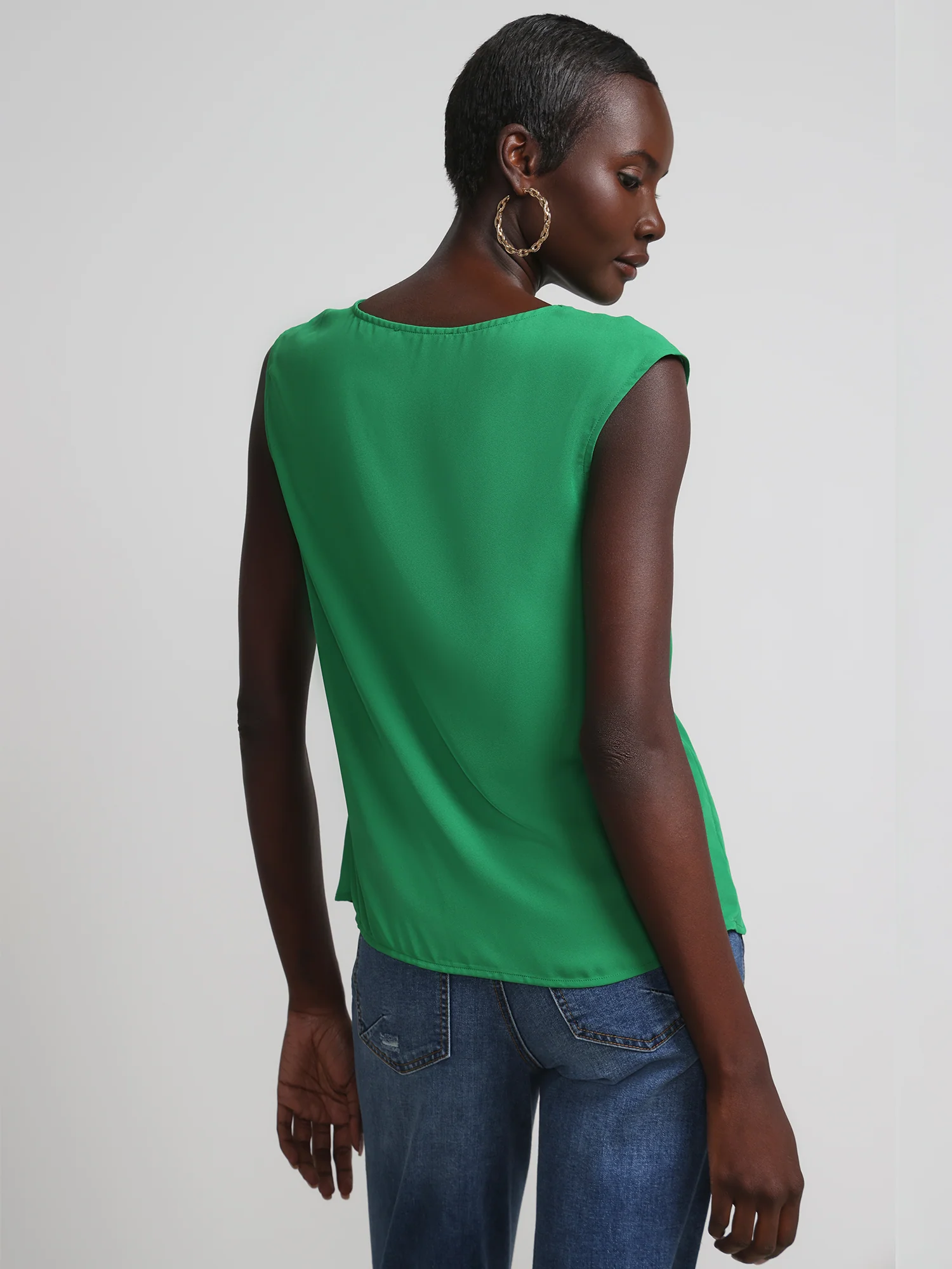 Cowl-Neck Flutter-Sleeve Blouse - Image 13