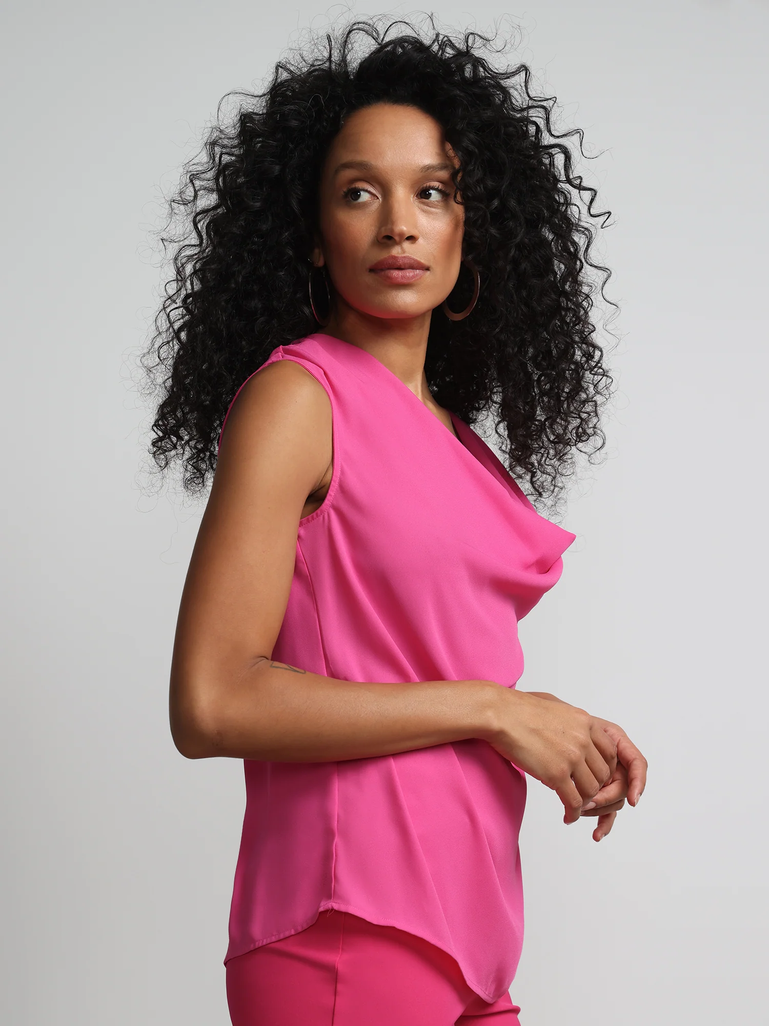 Cowl-Neck Flutter-Sleeve Blouse - Image 16