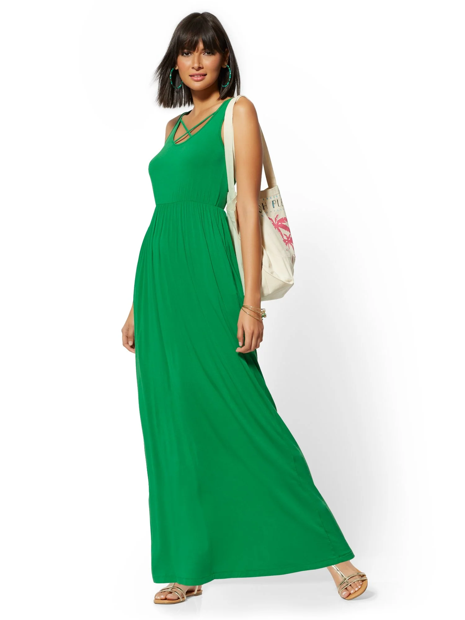 Crisscross-Front Maxi Dress - Soho Street - Image 2