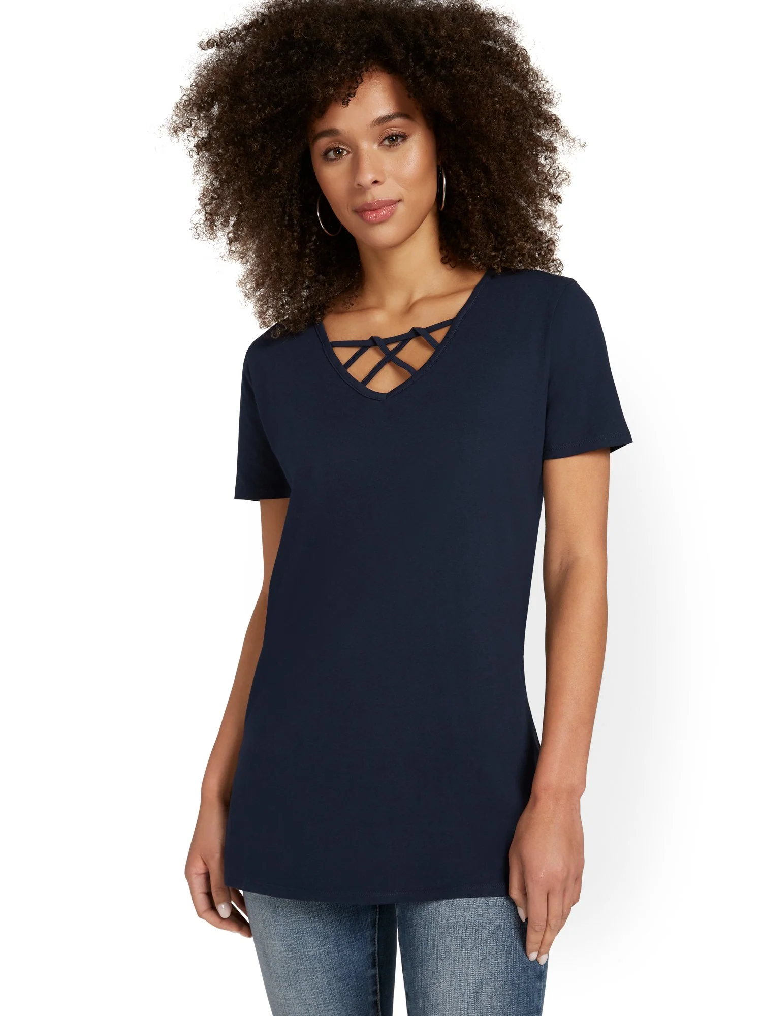 Crisscross-Neck Perfect Tunic Top - Image 11
