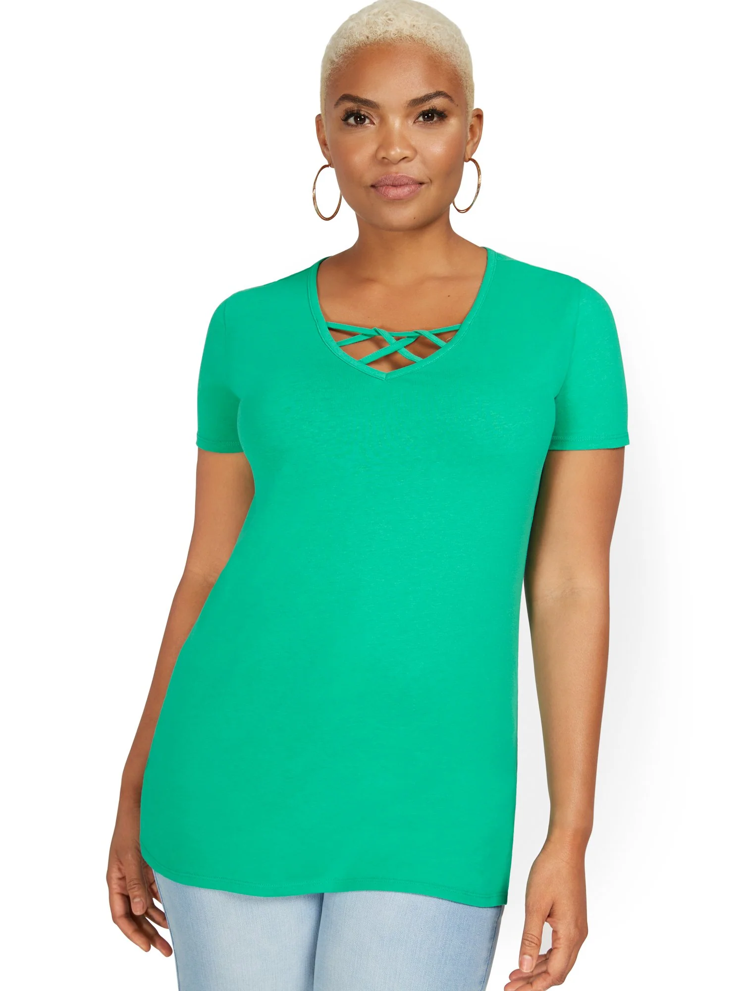 Crisscross-Neck Perfect Tunic Top - Image 4