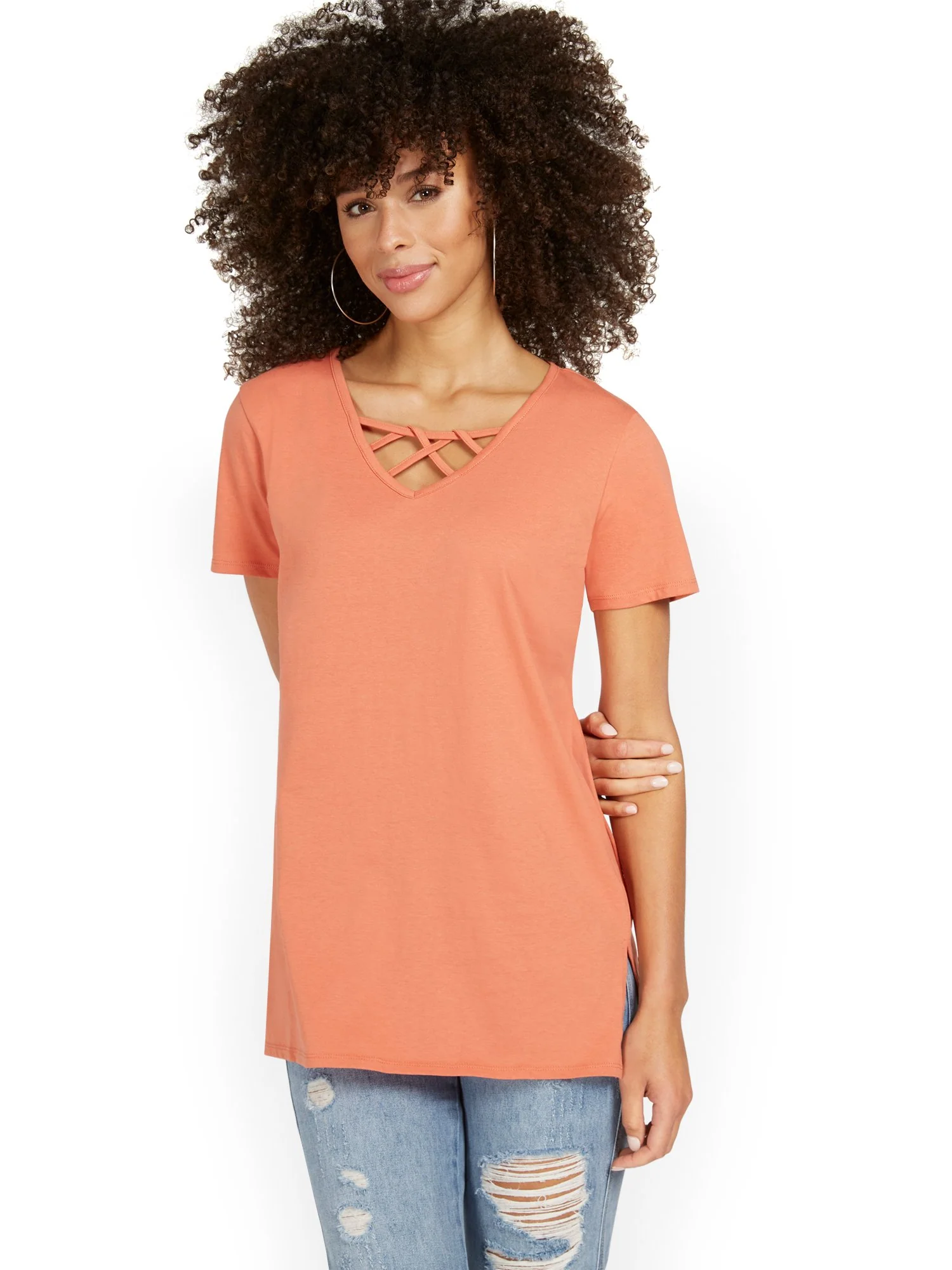 Crisscross-Neck Perfect Tunic Top - Image 8