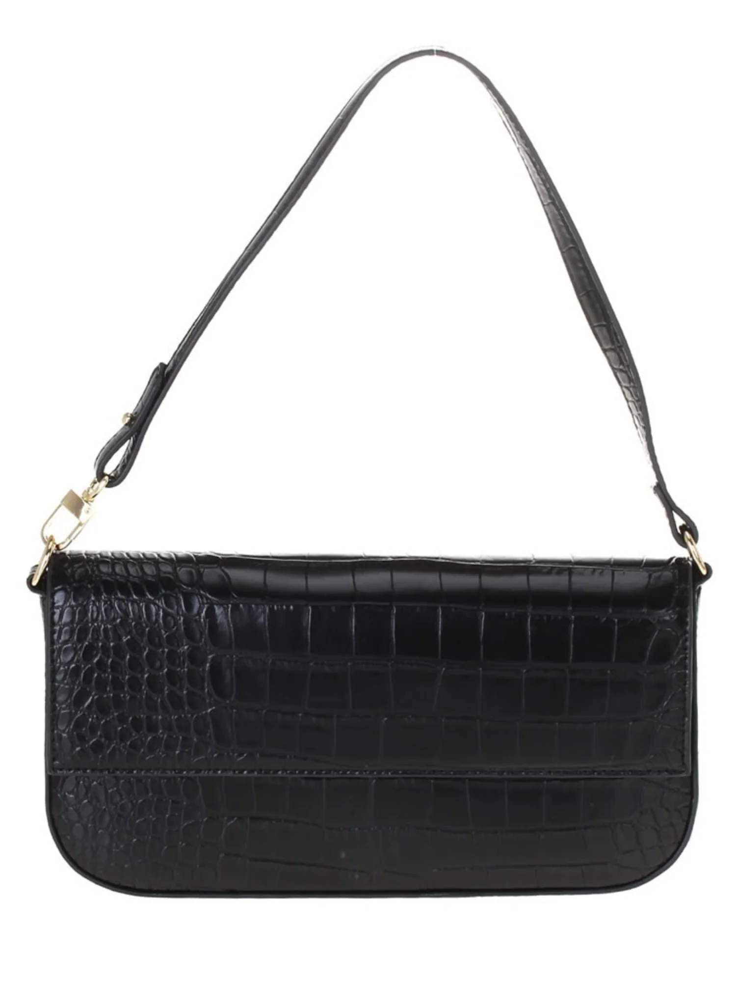 Croc Embossed Faux Leather Shoulder Bag