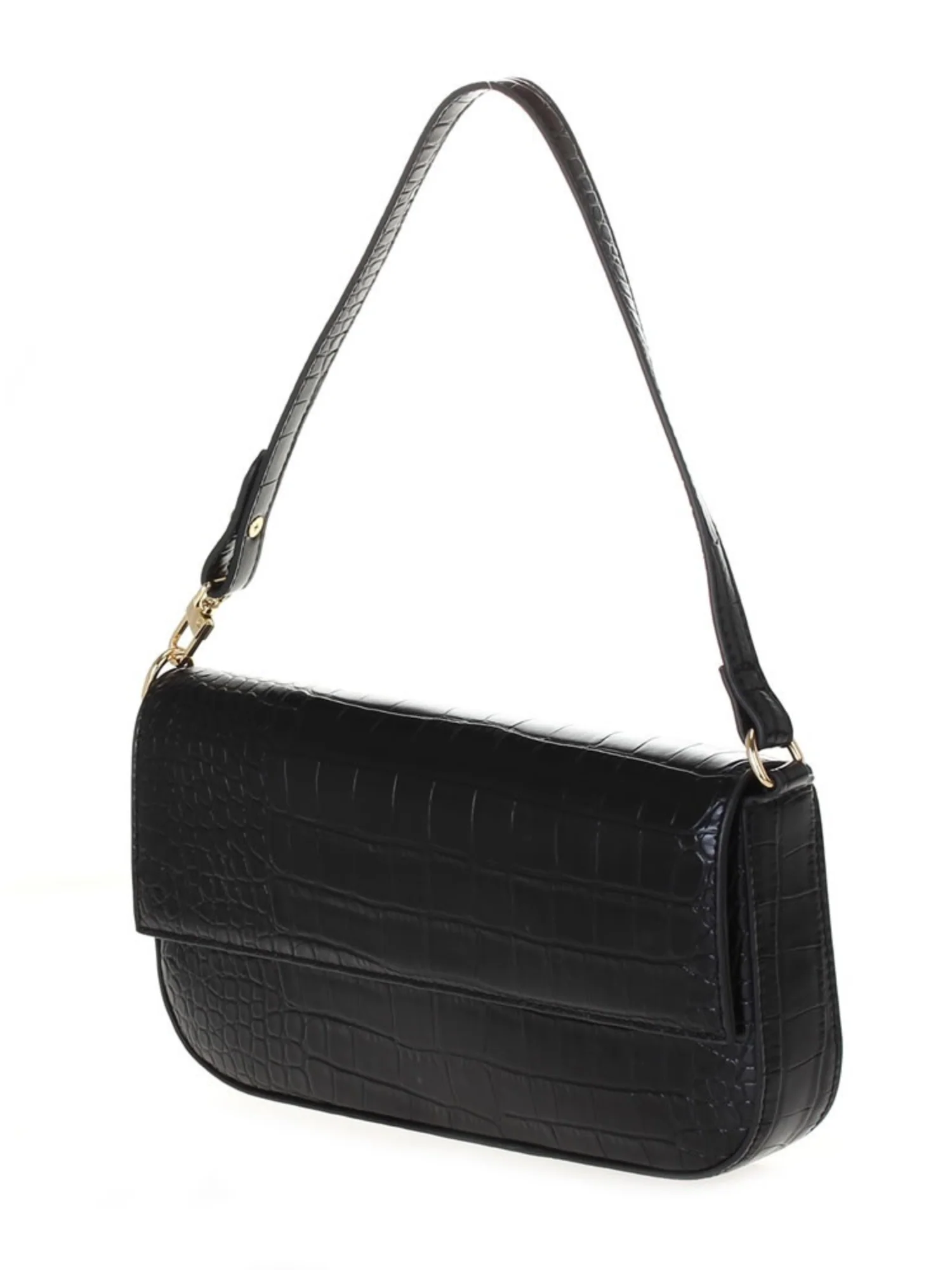 Croc Embossed Faux Leather Shoulder Bag - Image 3