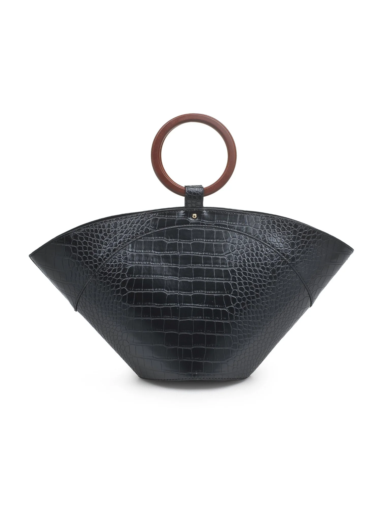 Moda Luxe Croc Embossed Wooden Top Handle Bag - Brands We Love