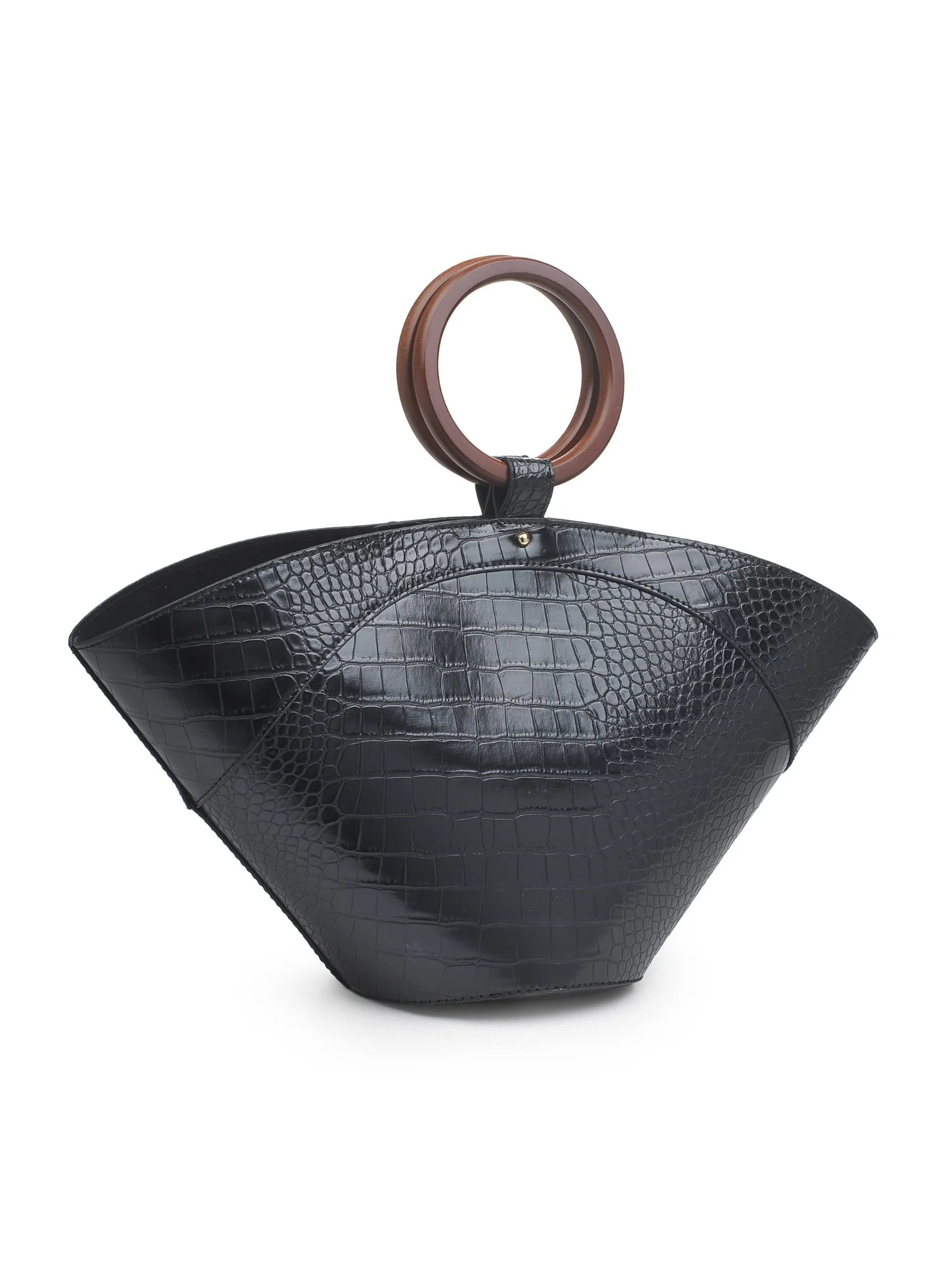 Moda Luxe Croc Embossed Wooden Top Handle Bag - Brands We Love - Image 3