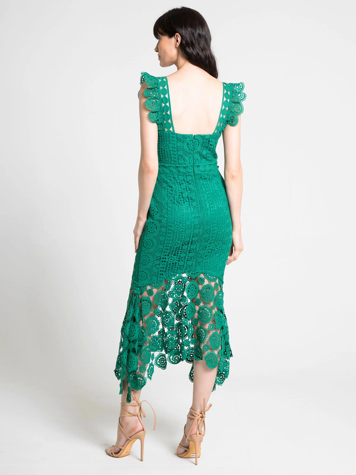 Lena Crochet Lace High-Low Midi dress - Brands We Love - Image 3